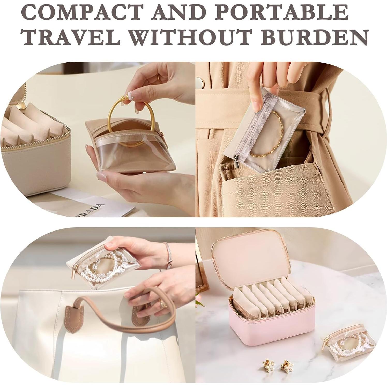 Organizador de Joyería de Viaje Jeonnfp con 8 Bolsas de Terciopelo