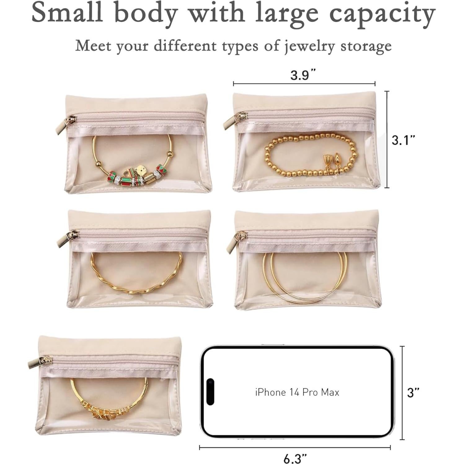 Organizador de Joyería de Viaje Jeonnfp con 8 Bolsas de Terciopelo