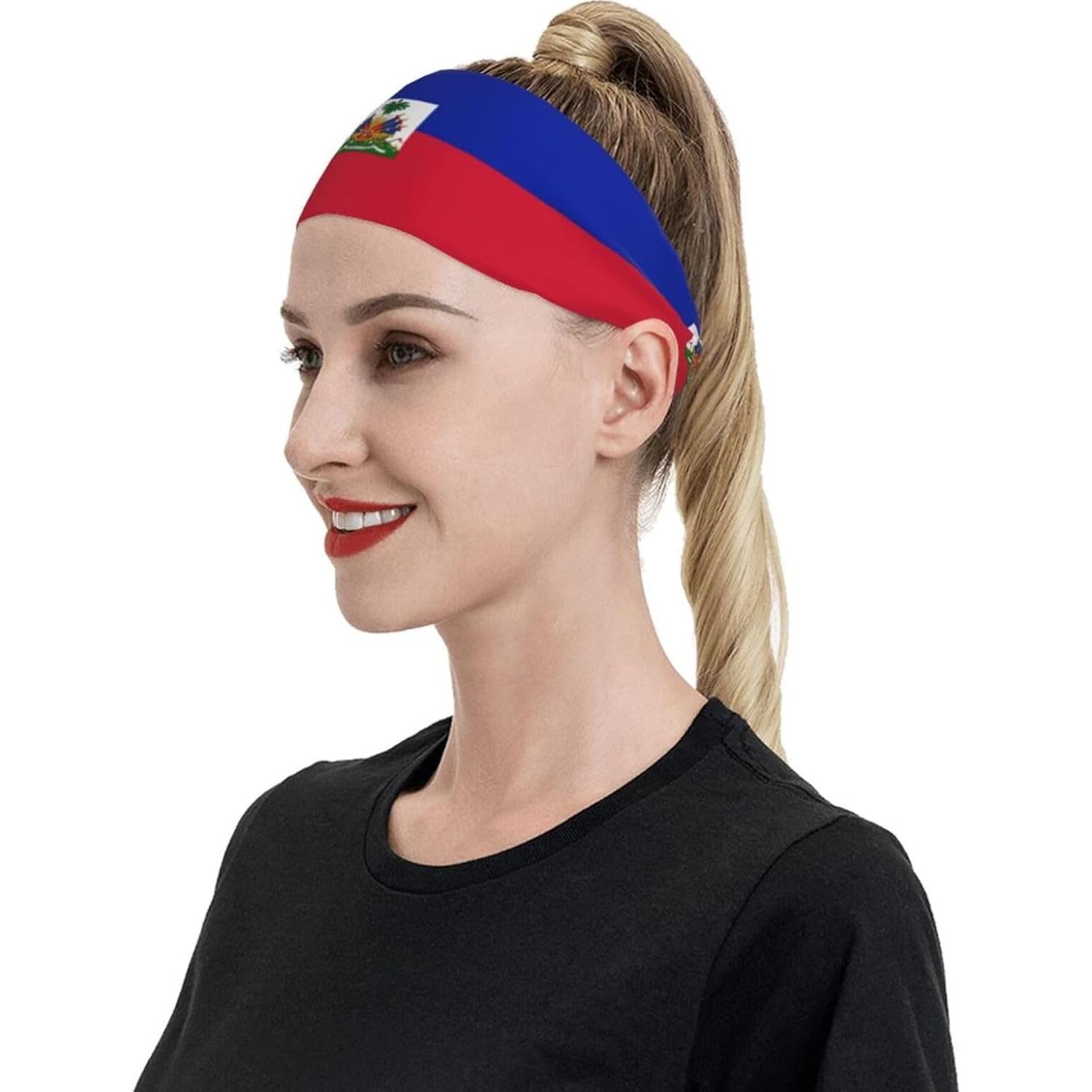 Banda deportiva Gelxicu bandera de Haití unisex para ejercicio