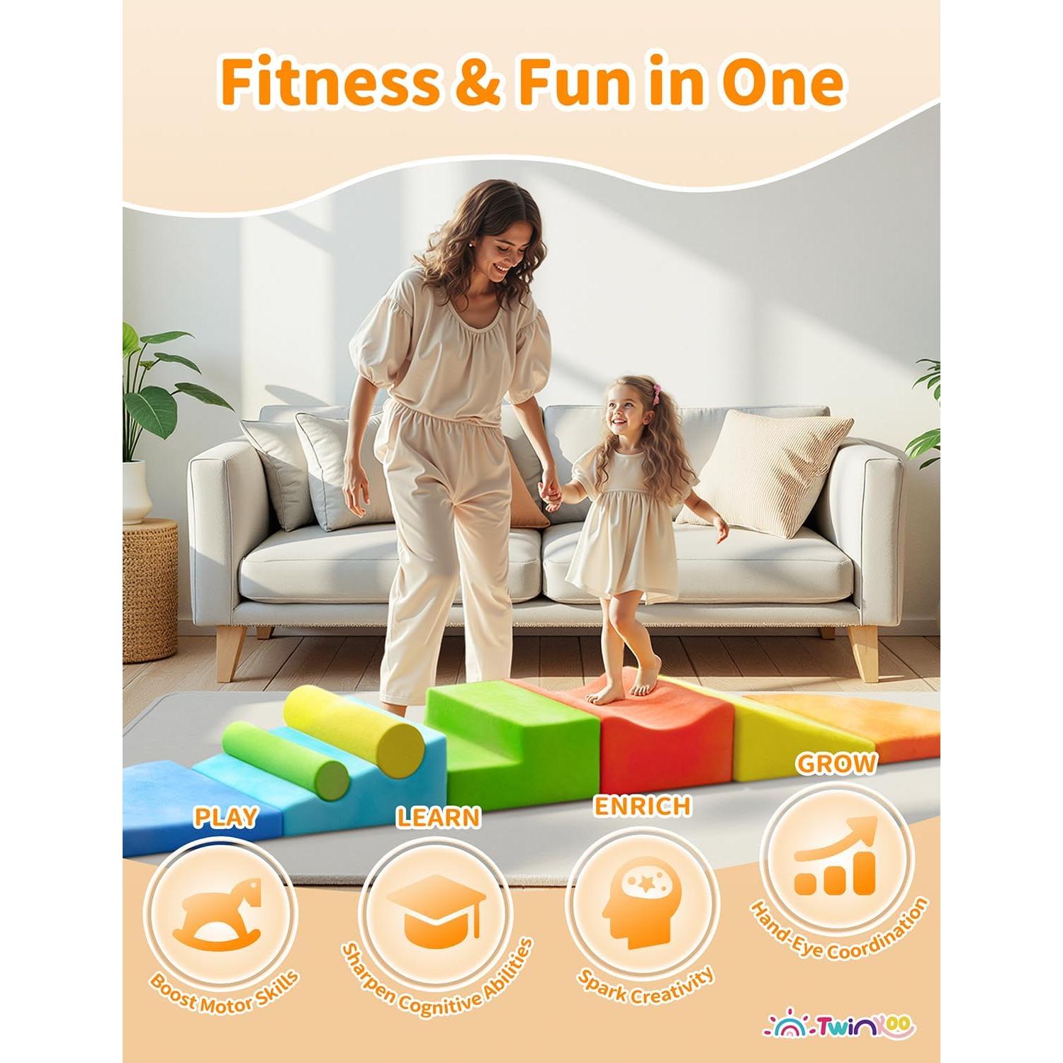 Conjunto de Bloques de Escalada de Espuma 8 Piezas Twinkoo