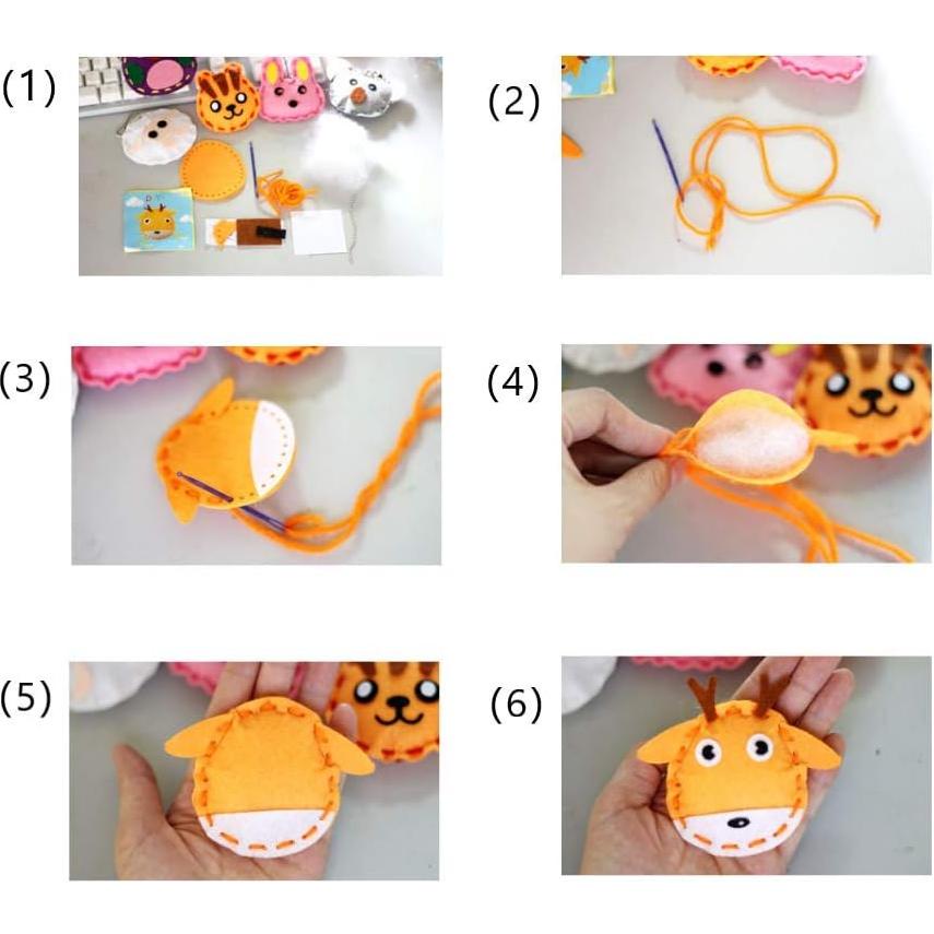 Kit de Costura DIY para Niños Adam Victor - 6 Animales Lindos