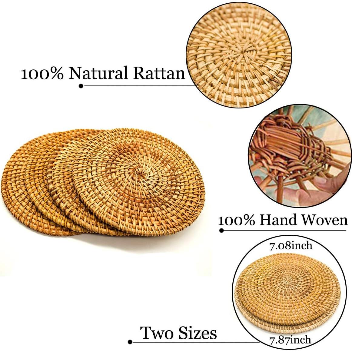 Trivetes de Ratán BEEHOMEE 17.97 cm Resistentes al Calor