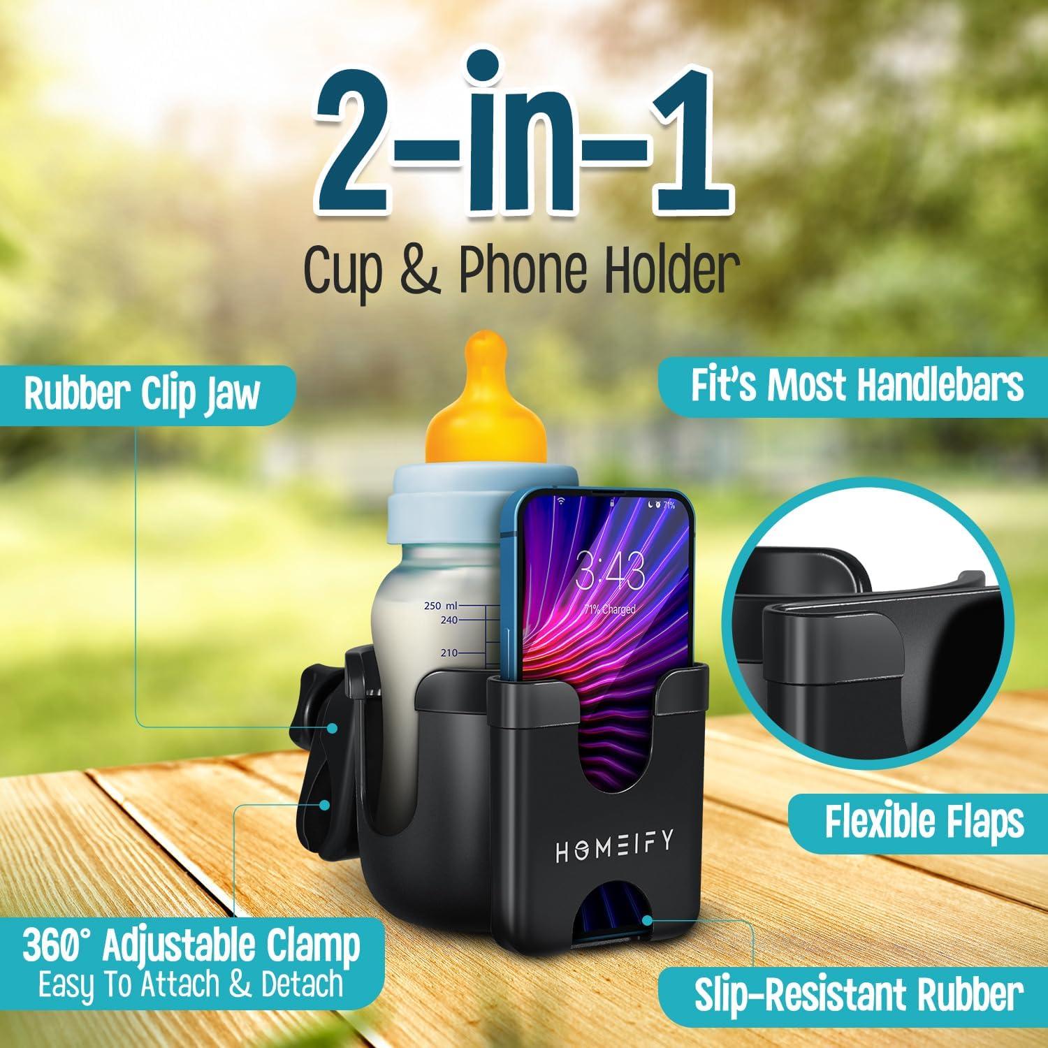 Conjunto Organizador para Cochecito Homeify - Bolsa + Soporte Vaso