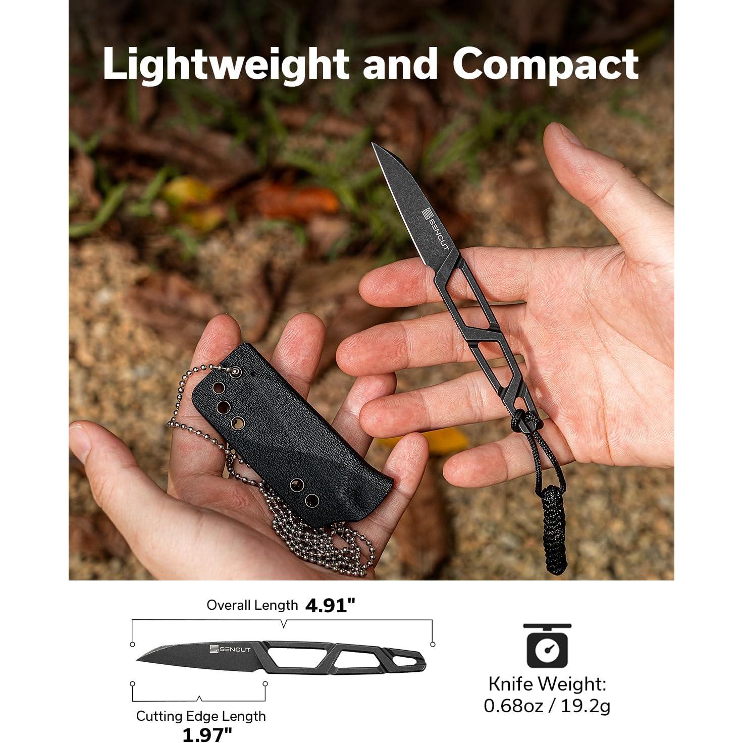 Cuchillo de Hoja Fija SENCUT TEXO 5 cm con Funda Kydex