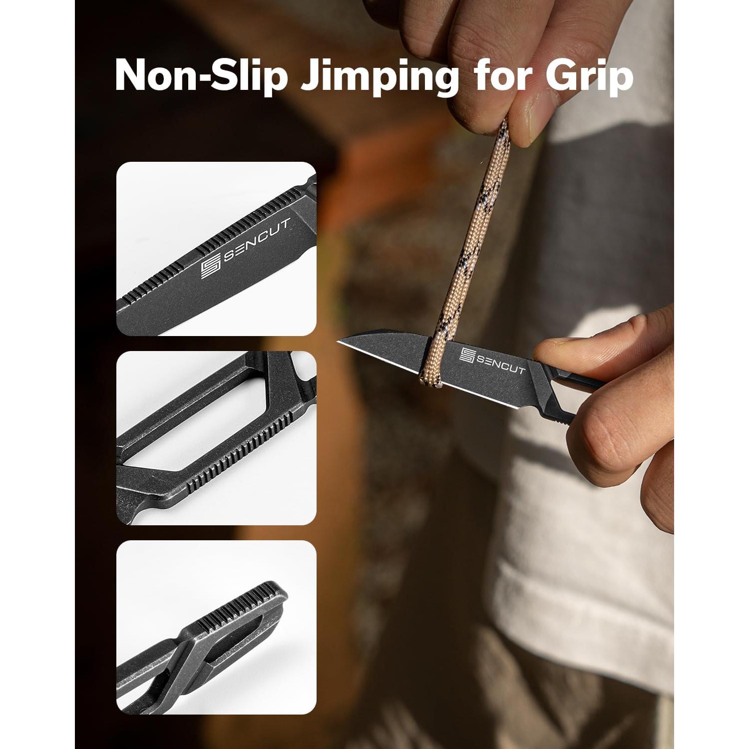 Cuchillo de Hoja Fija SENCUT TEXO 5 cm con Funda Kydex