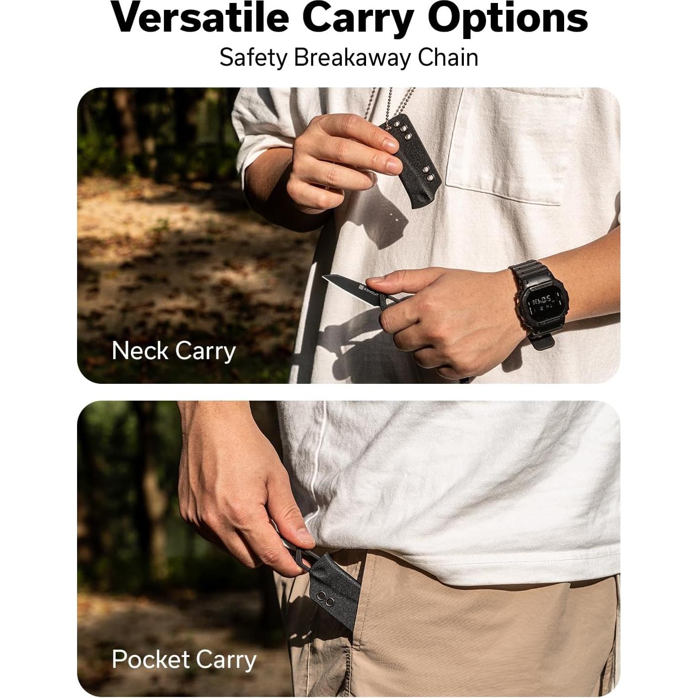 Cuchillo de Hoja Fija SENCUT TEXO 5 cm con Funda Kydex