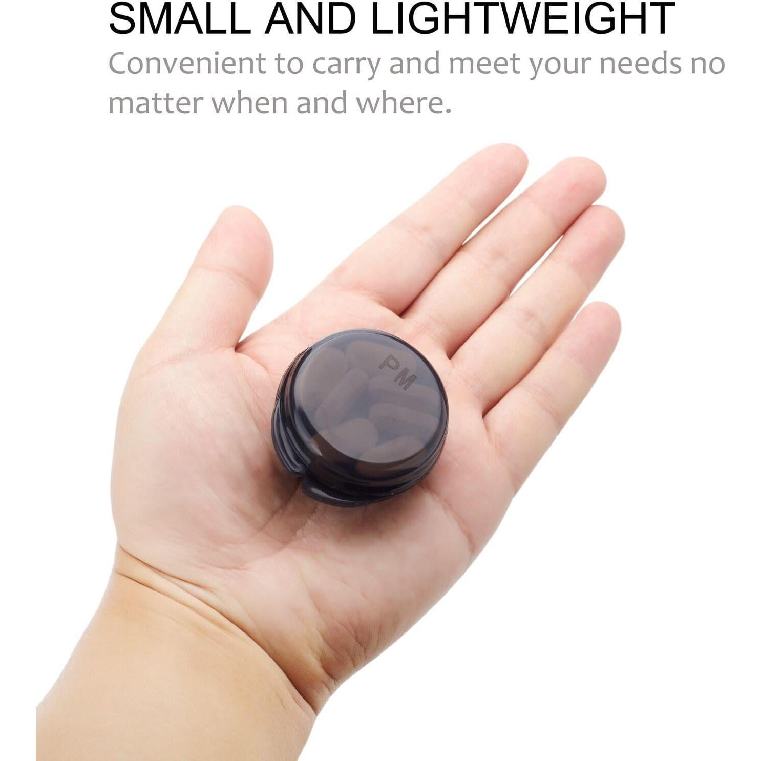 Estuche organizador de pastillas HUIKE - 6 piezas, doble capa, negro