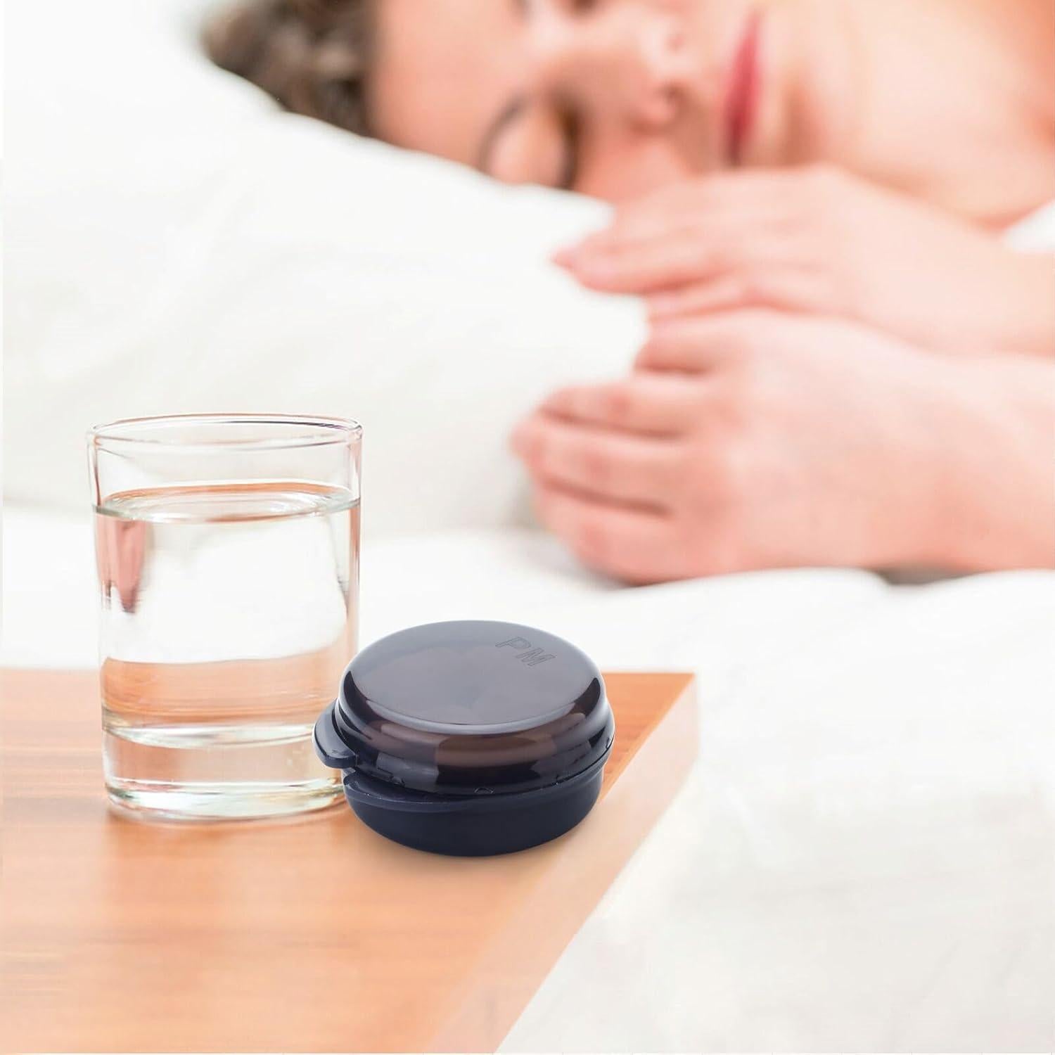 Estuche organizador de pastillas HUIKE - 6 piezas, doble capa, negro