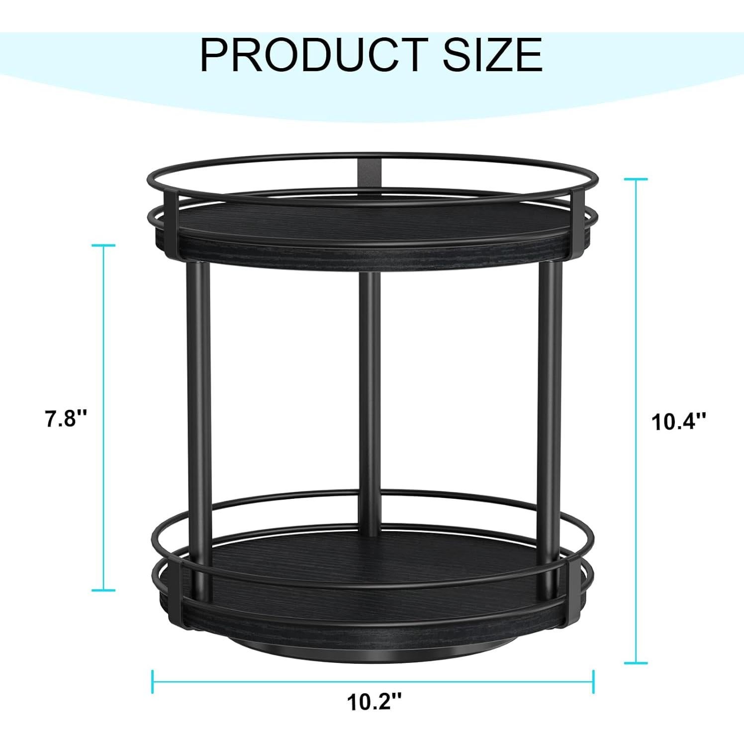 Estante de especias giratorio Snughome 2 niveles negro 25.9 cm