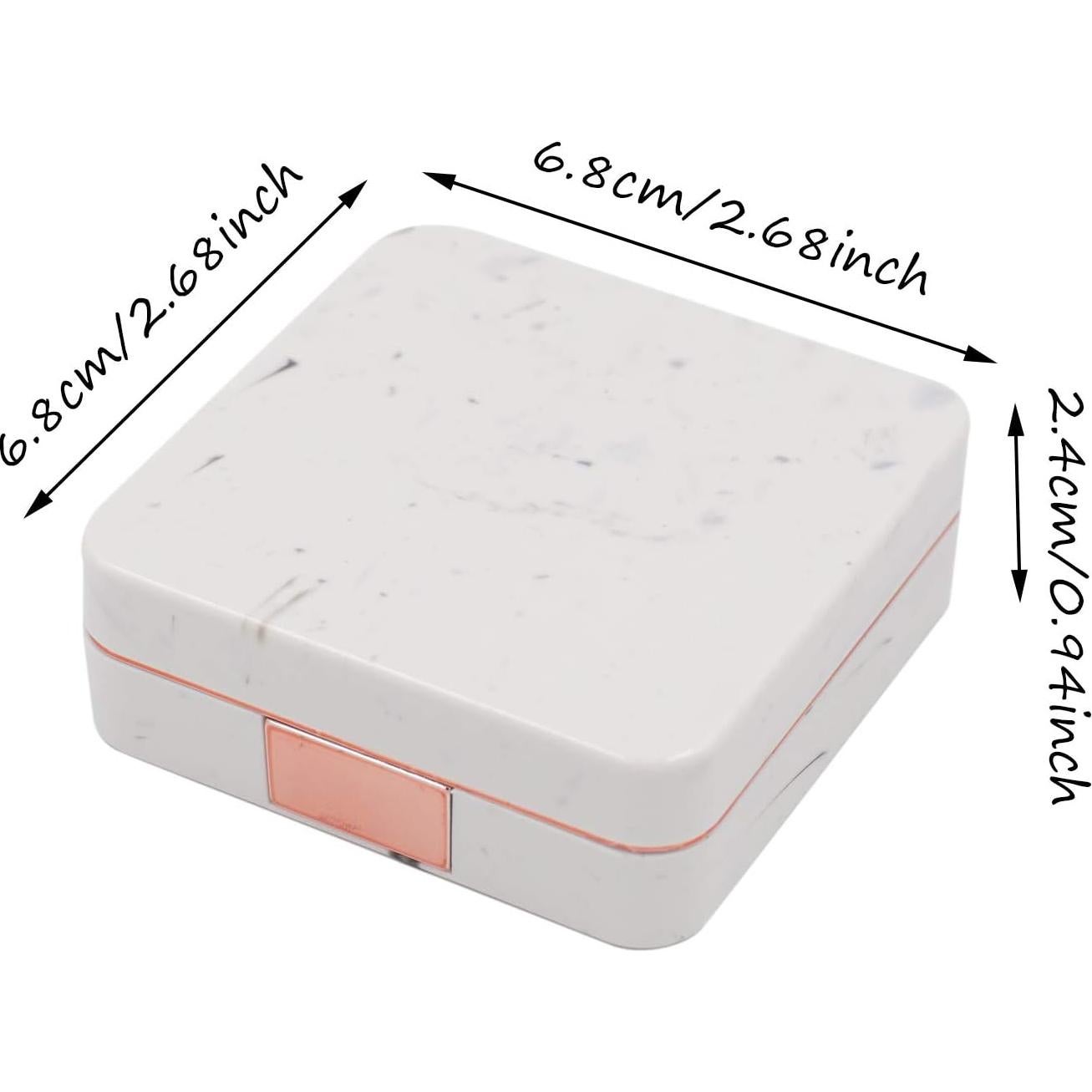 Estuche de Lentes de Contacto Honbay Cuadrado Dorado Rosa