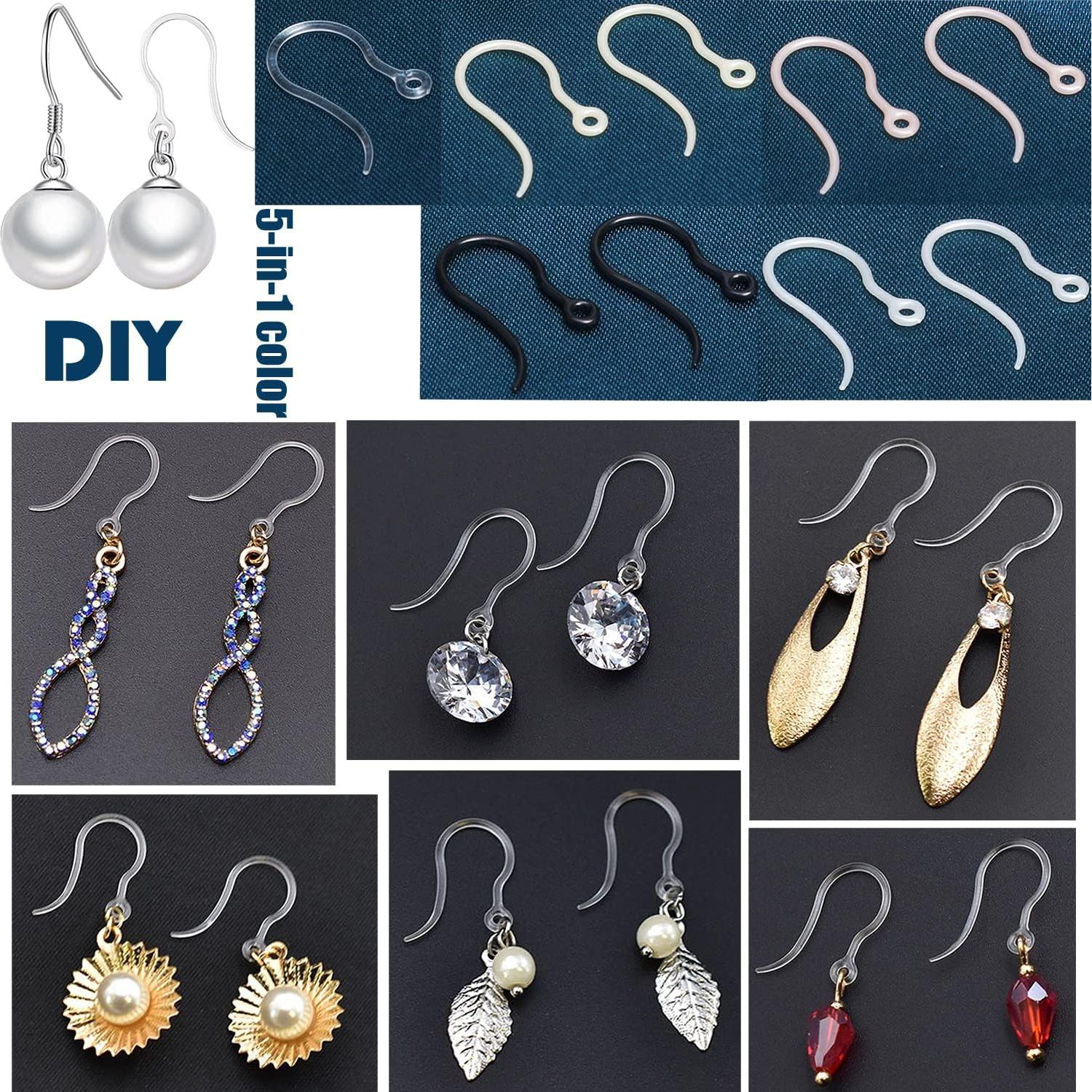 60 Ganchos de Aretes Plásticos Anti-Alergia OwlkOrmy 5 en 1