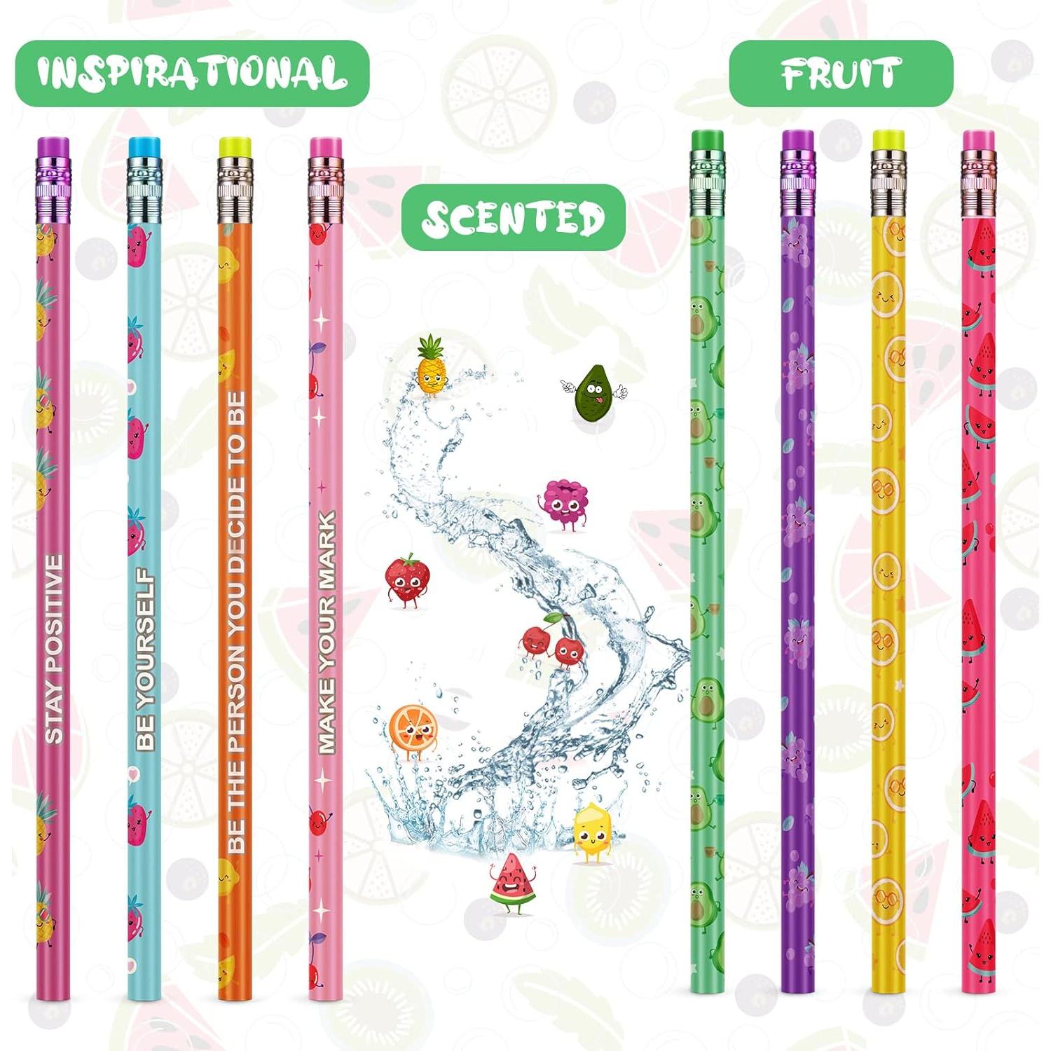 30 Lápices Aromatizados Leinuosen con Borrador y Frutas