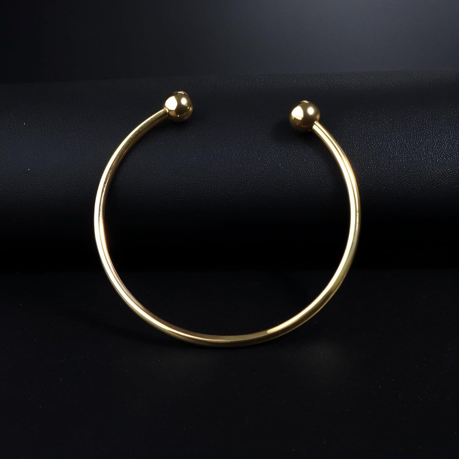 Brazaletes Ajustables de Acero Inoxidable Linsoir 2 Pcs 3mm