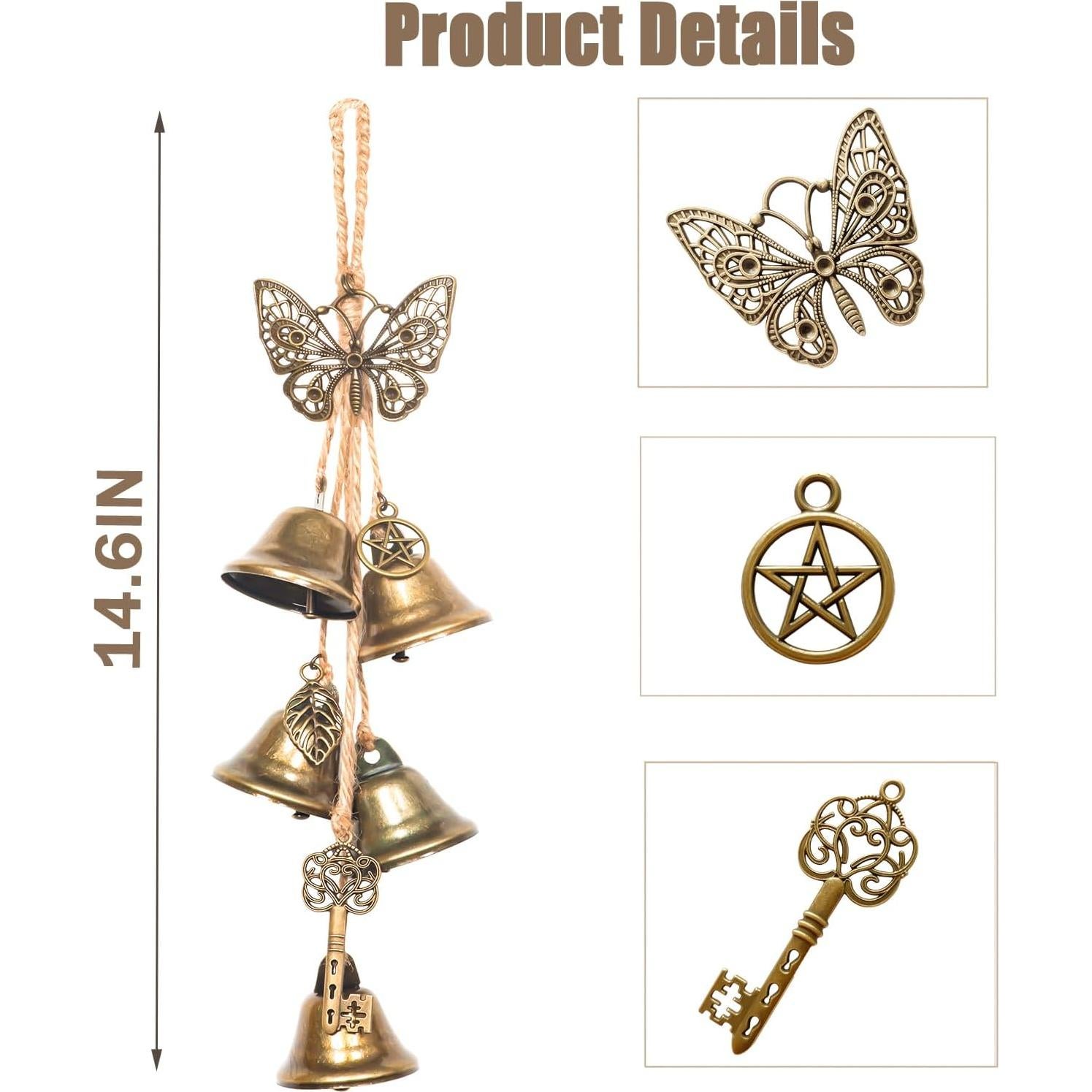 Juego de 2 Campanas de Bruja Ausicfen para Protección del Hogar