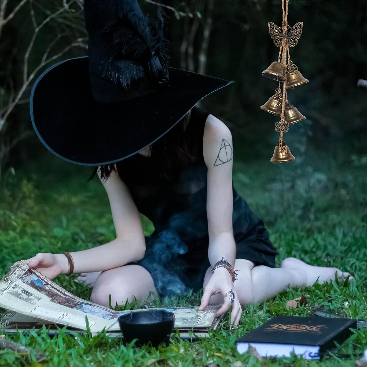 Juego de 2 Campanas de Bruja Ausicfen para Protección del Hogar