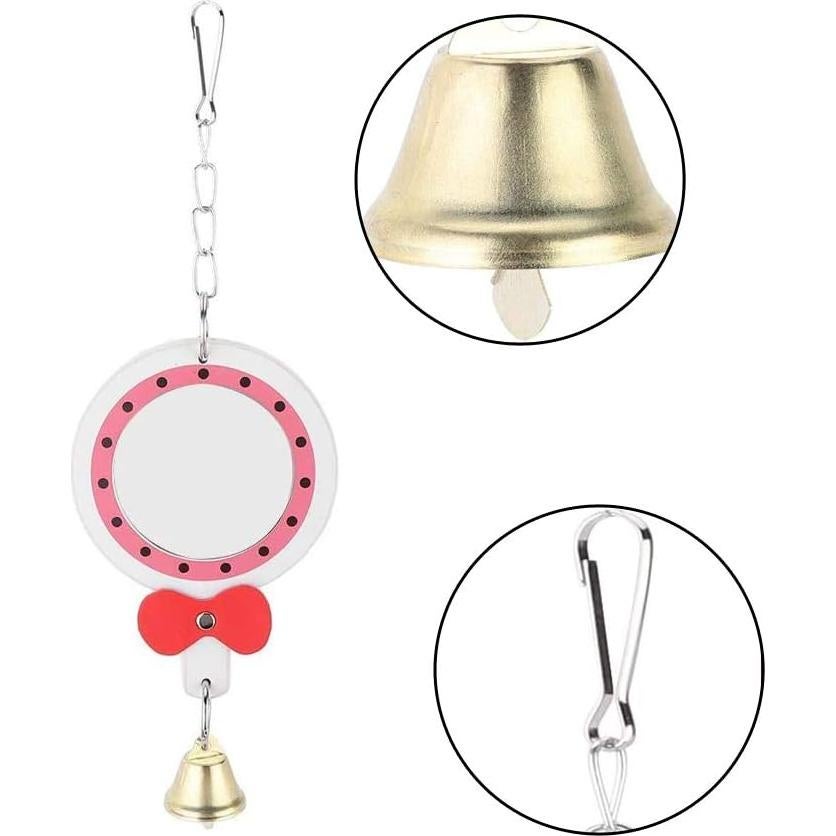 Juguete Espejo para Aves Litewood 32x8cm con Campana