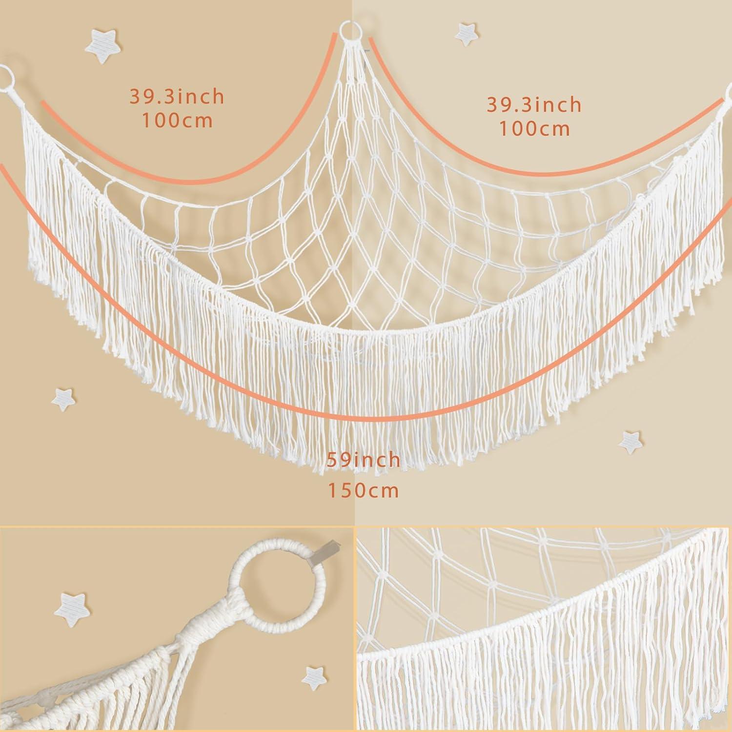 Hamaca de Almacenamiento de Peluches Saiories Beige 100x150cm