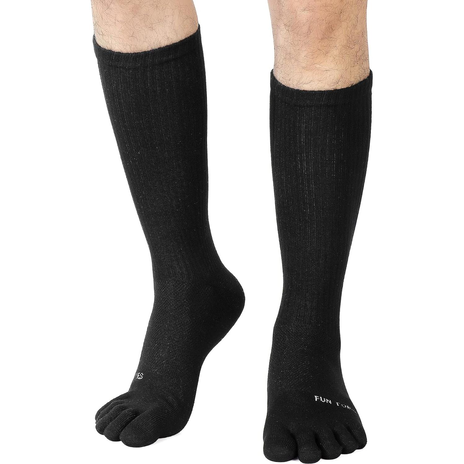 Calcetines de Crew Transpirables FUN TOES para Hombre - Paquete de 6 Pares