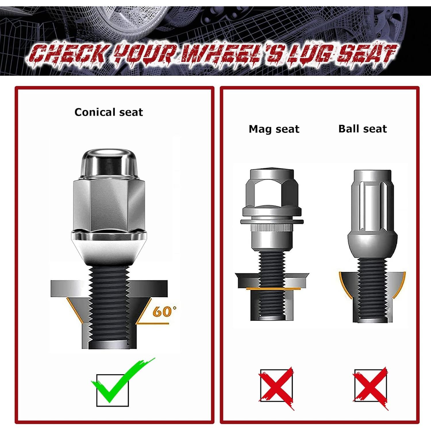 Tuercas de Rueda Acorn Richeer 14x1.5 Cromadas 20PCS