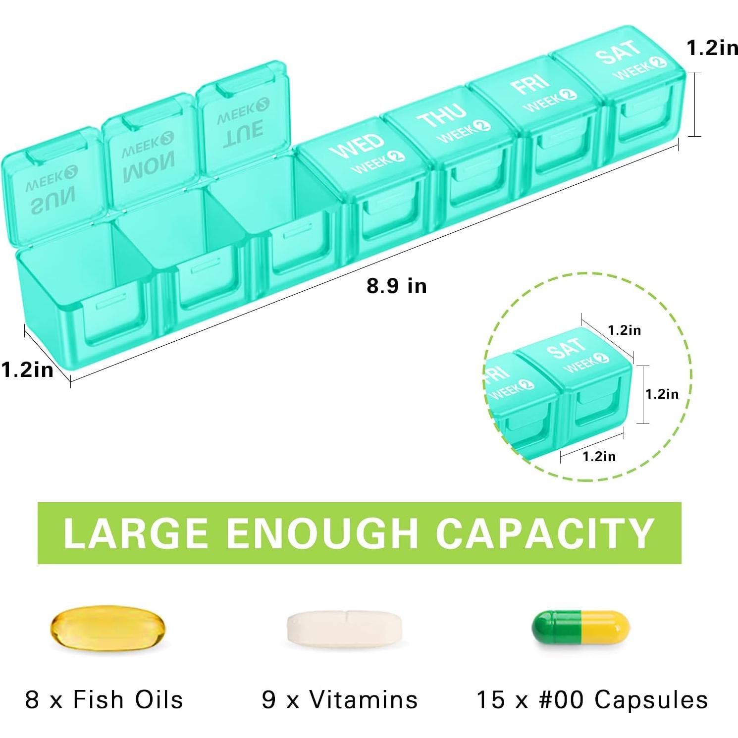 Organizador de Pastillas Mensual TookMag 28 Días Cian