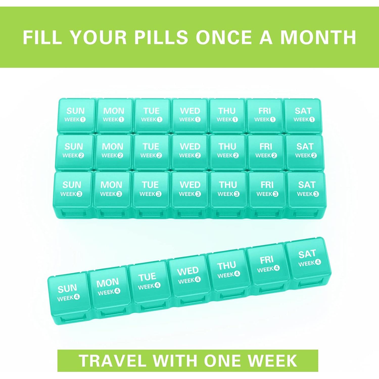 Organizador de Pastillas Mensual TookMag 28 Días Cian