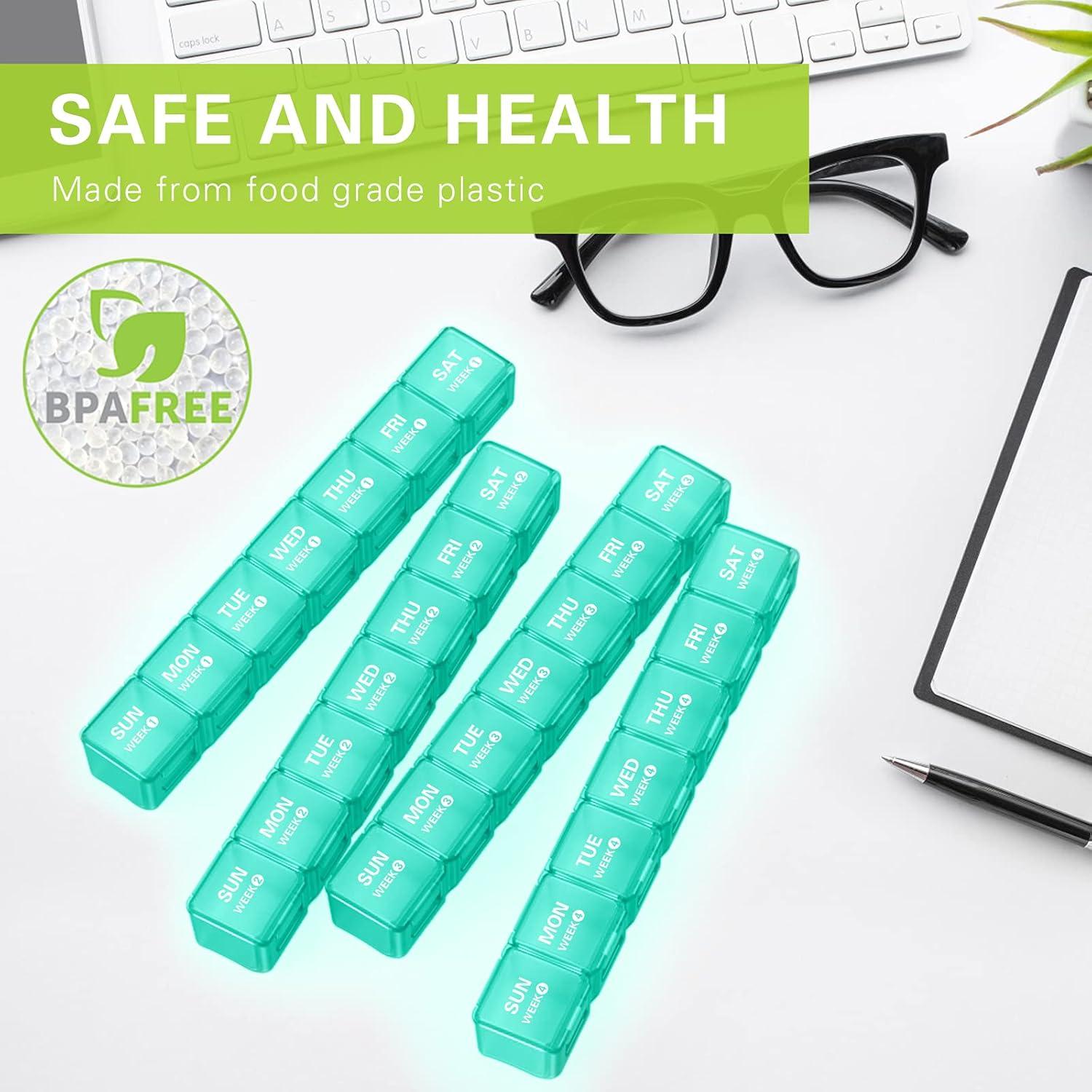 Organizador de Pastillas Mensual TookMag 28 Días Cian