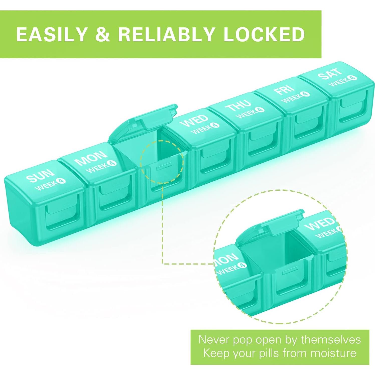 Organizador de Pastillas Mensual TookMag 28 Días Cian