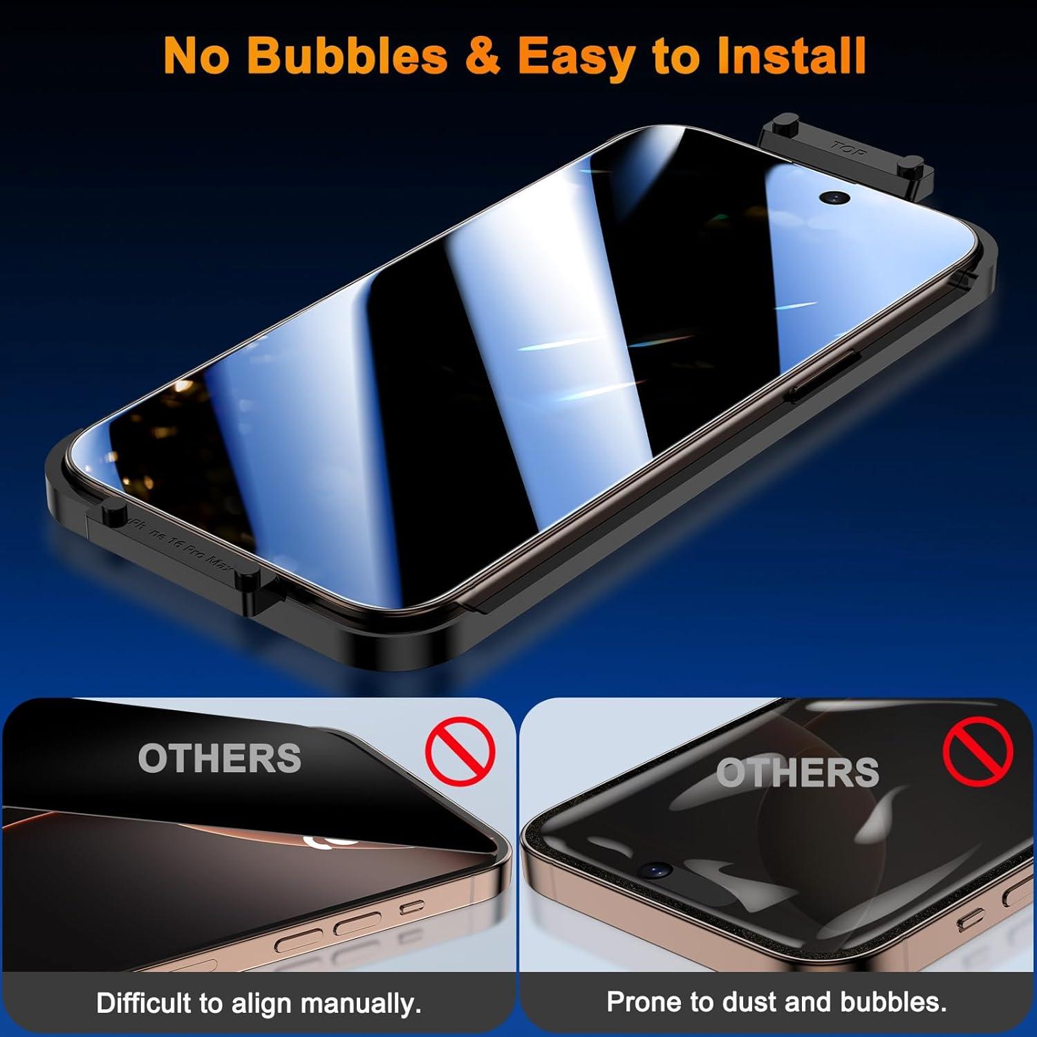 Protector de Pantalla Privado YWXTW para iPhone 16 Pro Max 6.9"