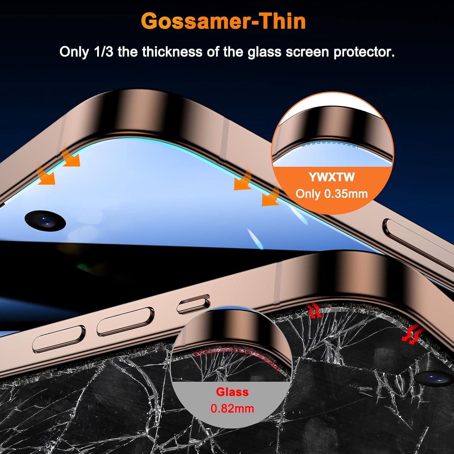 Protector de Pantalla Privado YWXTW para iPhone 16 Pro Max 6.9"