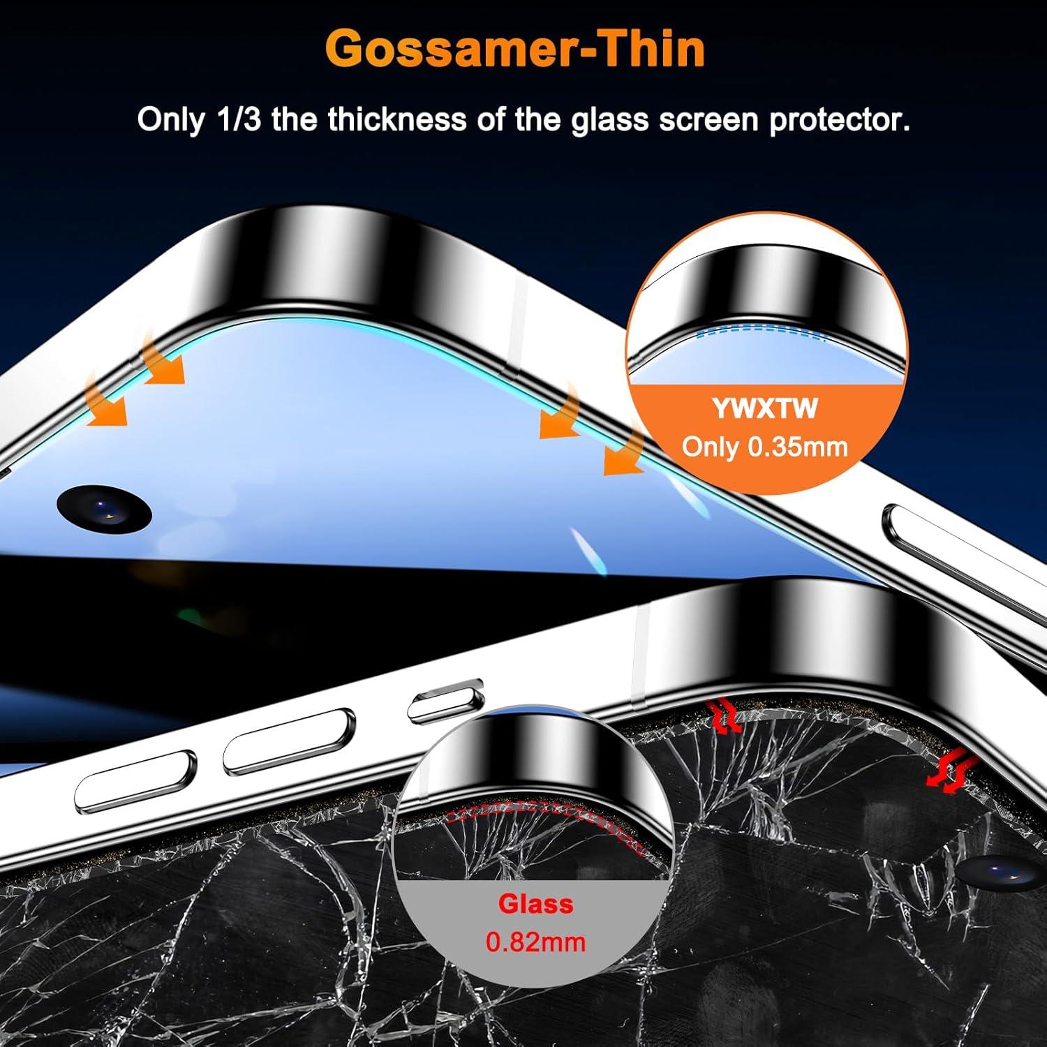 Protector de Pantalla Privado YWXTW para iPhone 16 Pro 6.3"