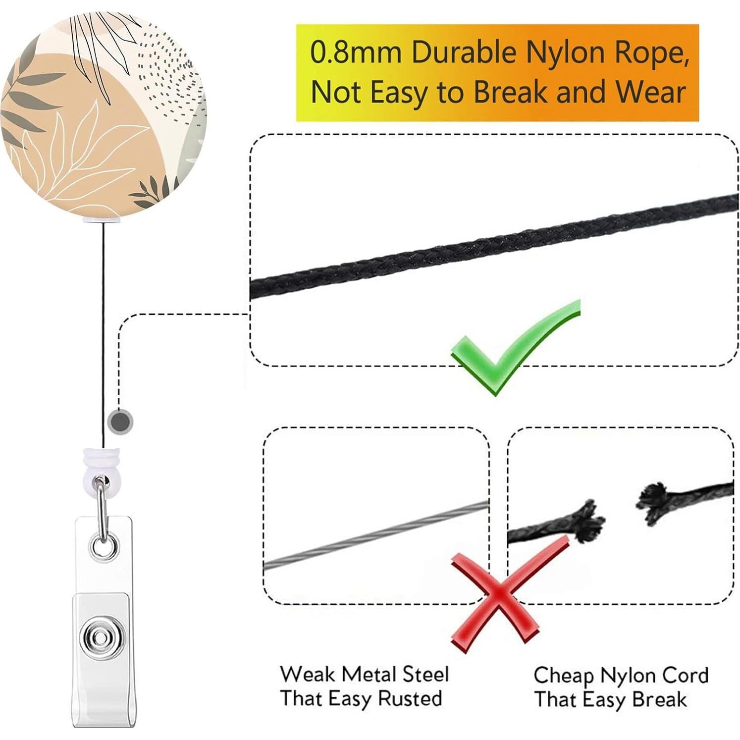 Porta Etiquetas Retráctil HEVITDA con Clip Cocodrilo - 3 Flores