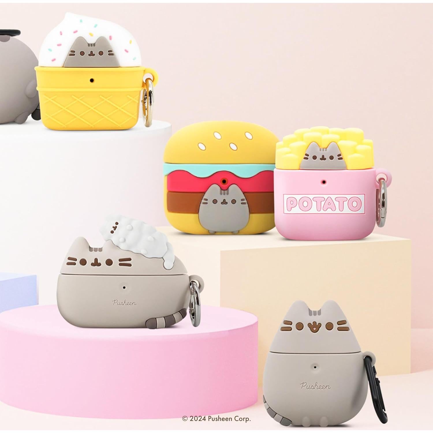 Funda Silicona iFace Pusheen para AirPods 1 y 2 - Hamburguesa