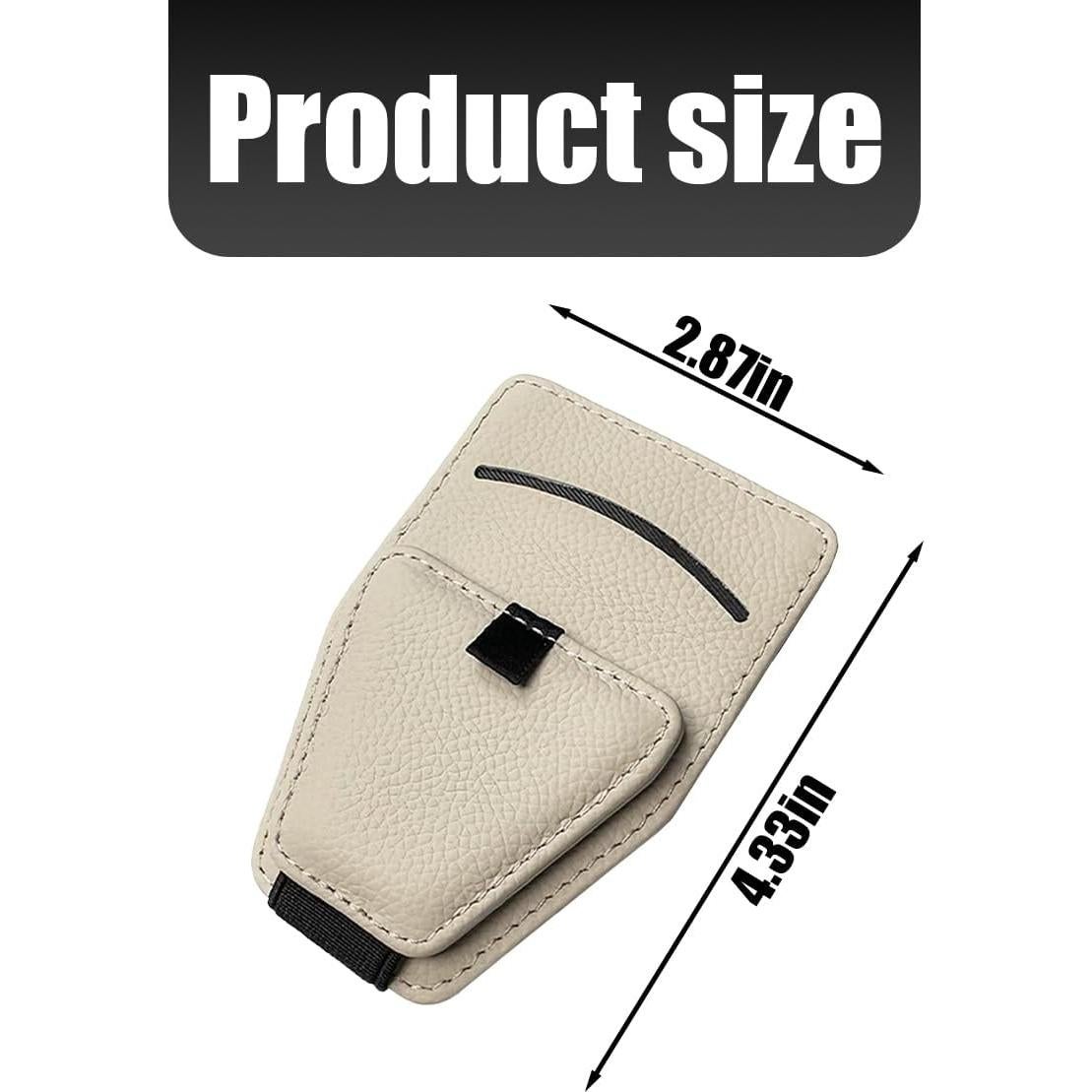 Soporte de Gafas de Sol KHGUZ para Coche Beige, Clip Magnético