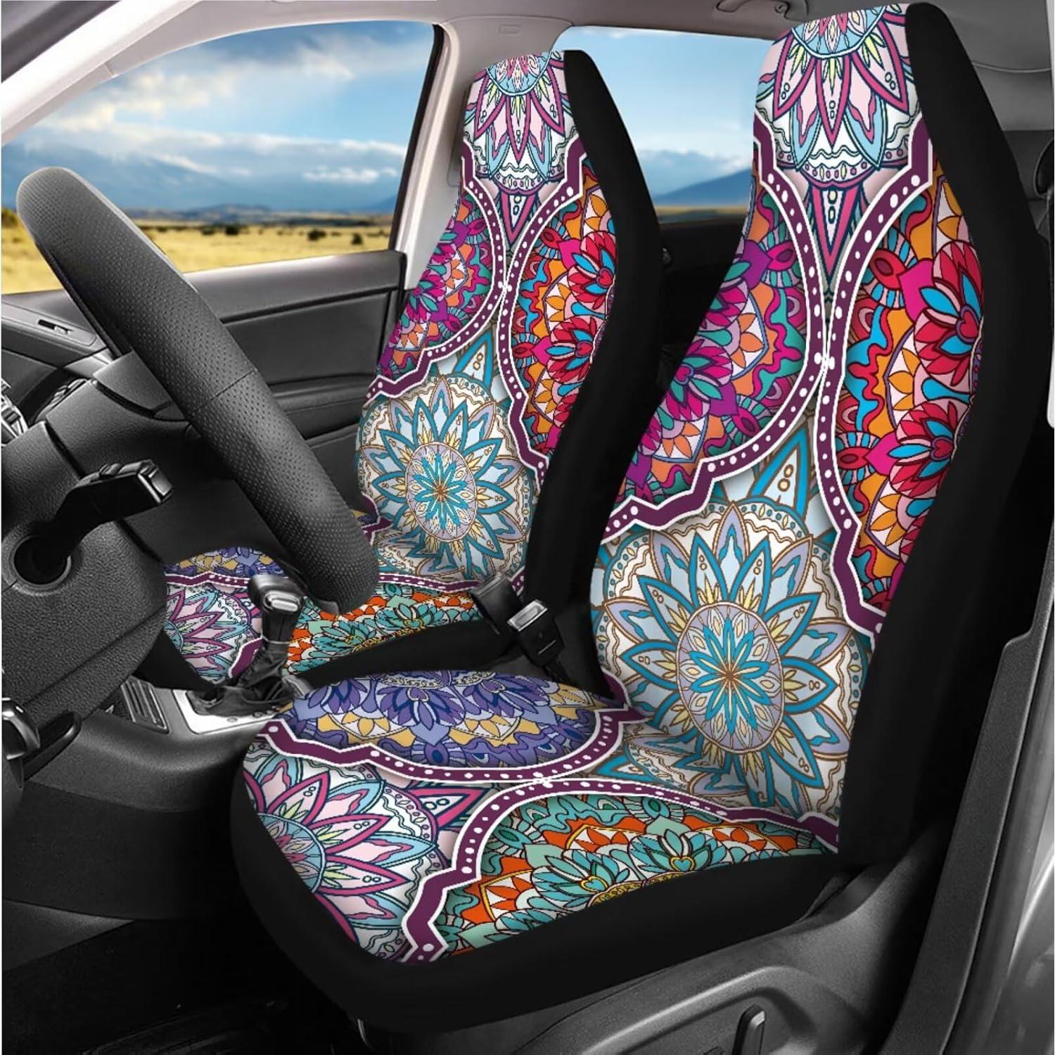 Juego Completo Fundas de Asiento de Coche DBBXHZJY Mandala 14 Pcs