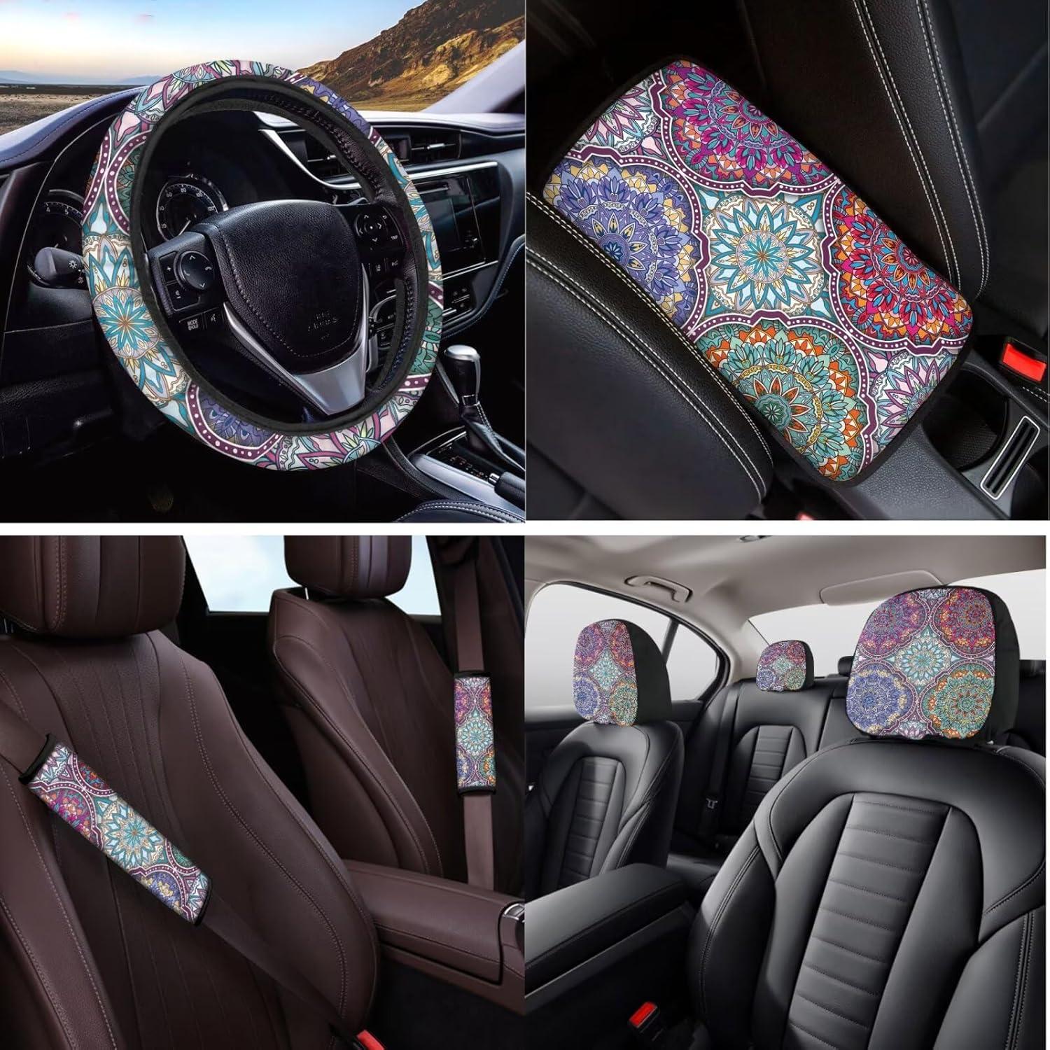 Juego Completo Fundas de Asiento de Coche DBBXHZJY Mandala 14 Pcs