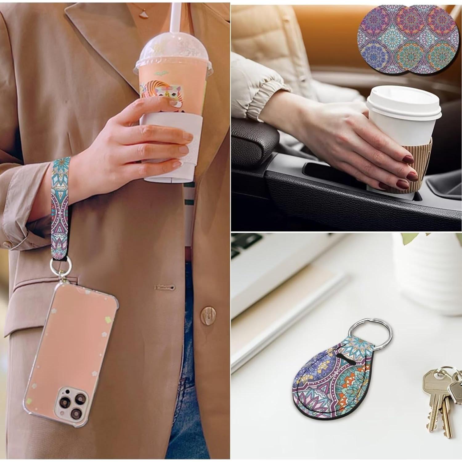 Juego Completo Fundas de Asiento de Coche DBBXHZJY Mandala 14 Pcs