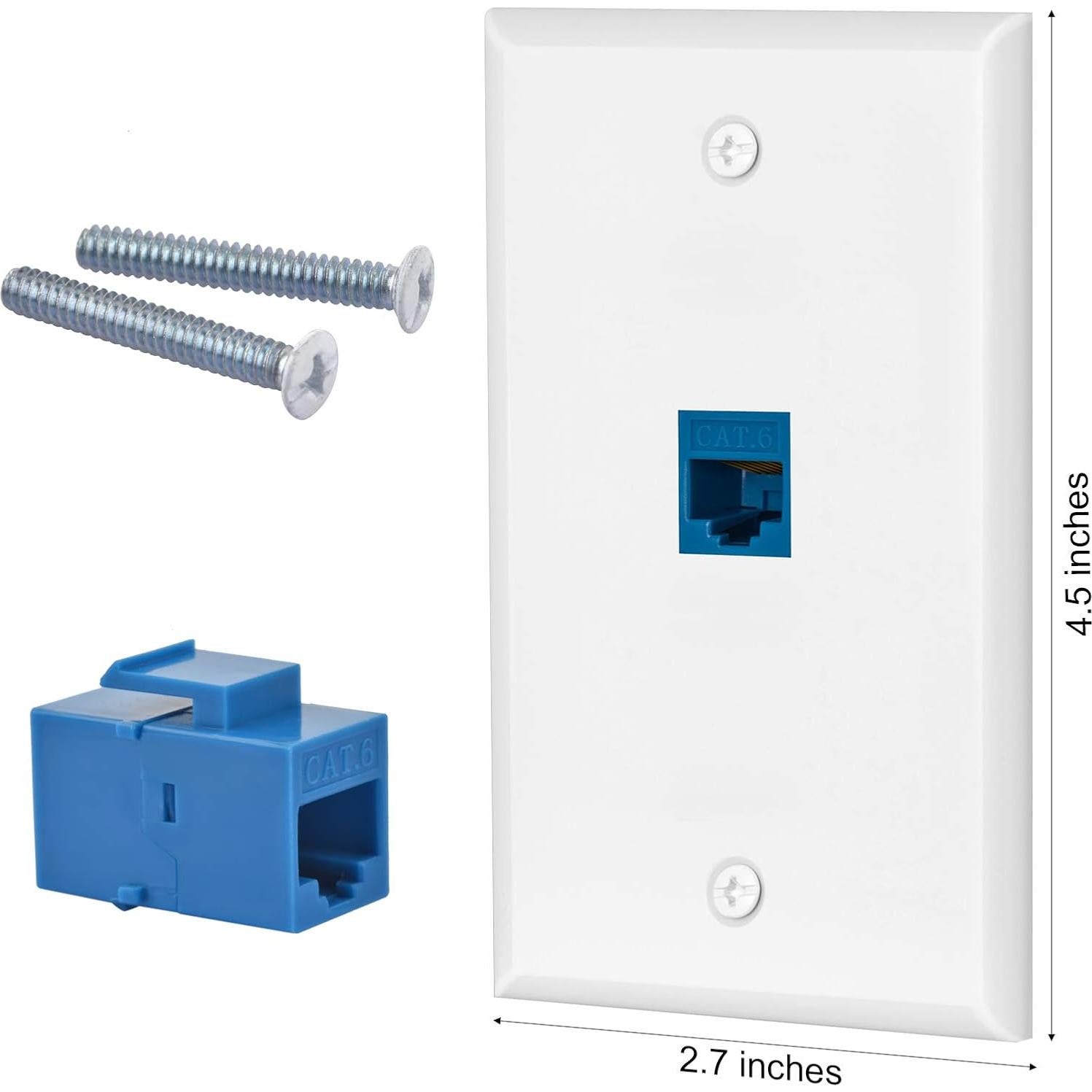 Placa de Pared Ethernet RJ45 Cat6 1 Puerto HuaHengHT Azul