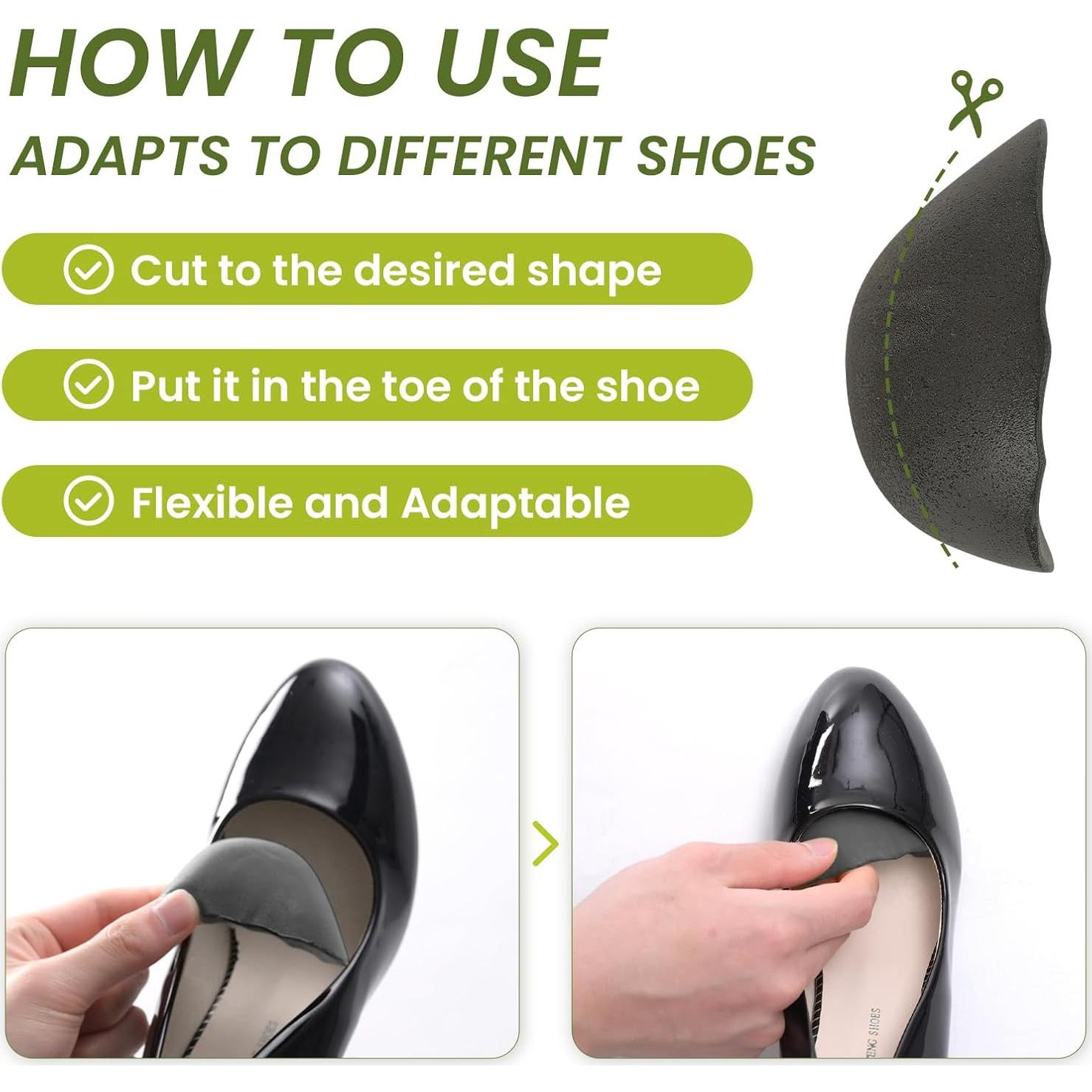 Insertos para Zapatos Bukihome - 4 Pares Rellenos Ajustables M