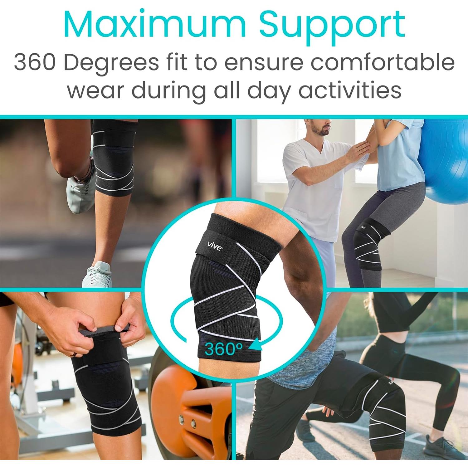Manga de Compresión para Rodilla Vive - Soporte Elástico Negro/Gris