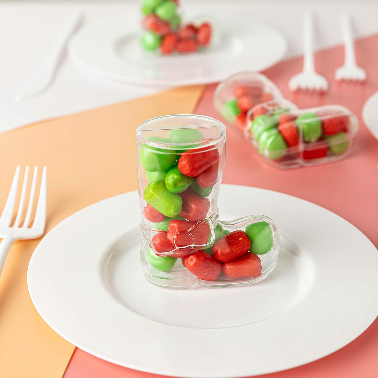 Cajas de Caramelo Acrílicas Hammont - Botín de Navidad - 12 Unidades