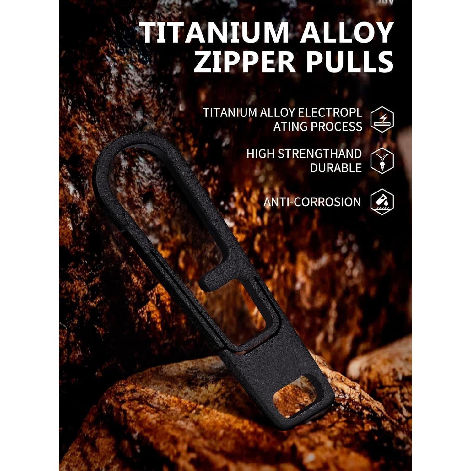 Tiradores de Cremallera de Titanio Tikidesign 2PCS Universal Negro