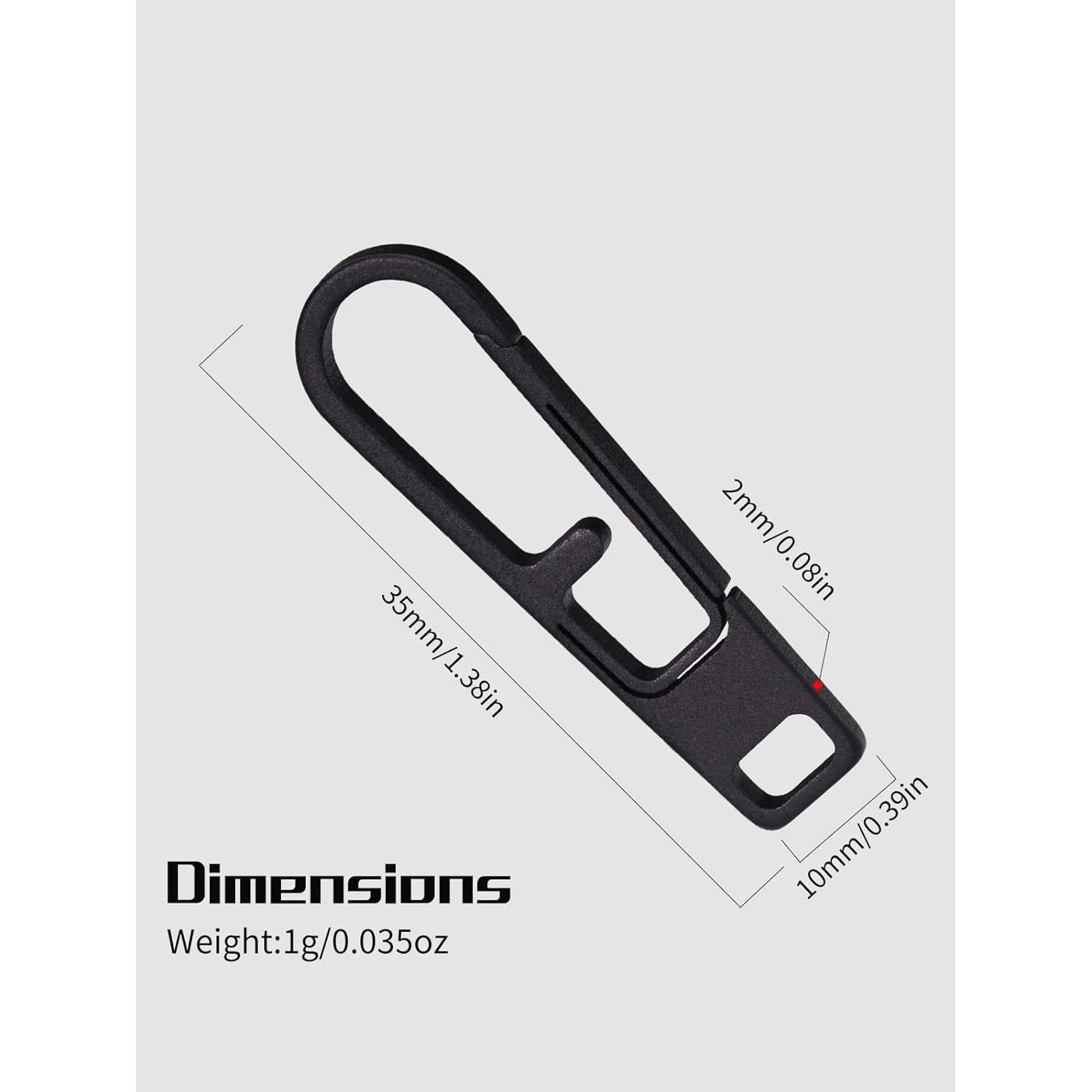 Tiradores de Cremallera de Titanio Tikidesign 2PCS Universal Negro