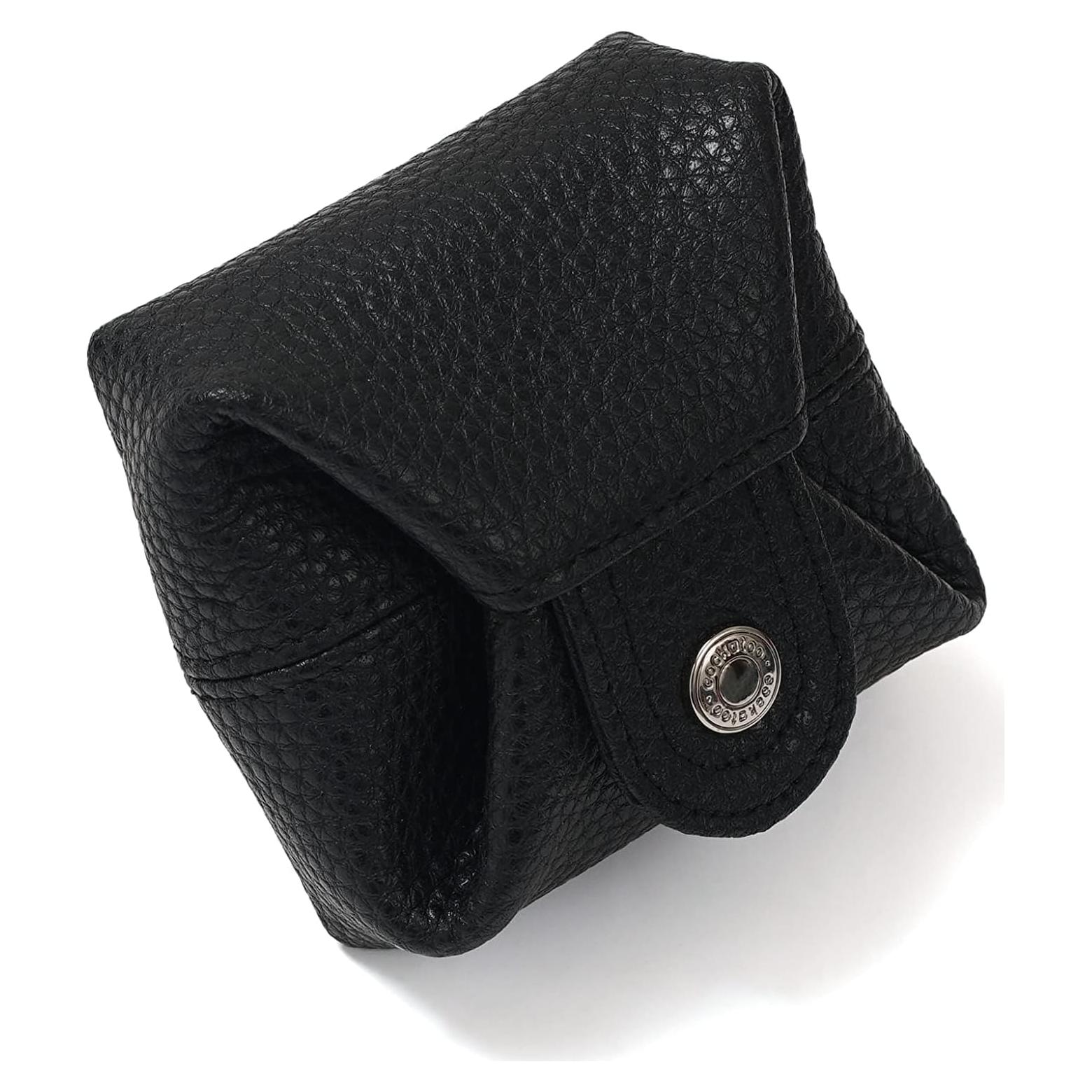 Monedero de Cuero Genuino Cockatoo Grande Negro