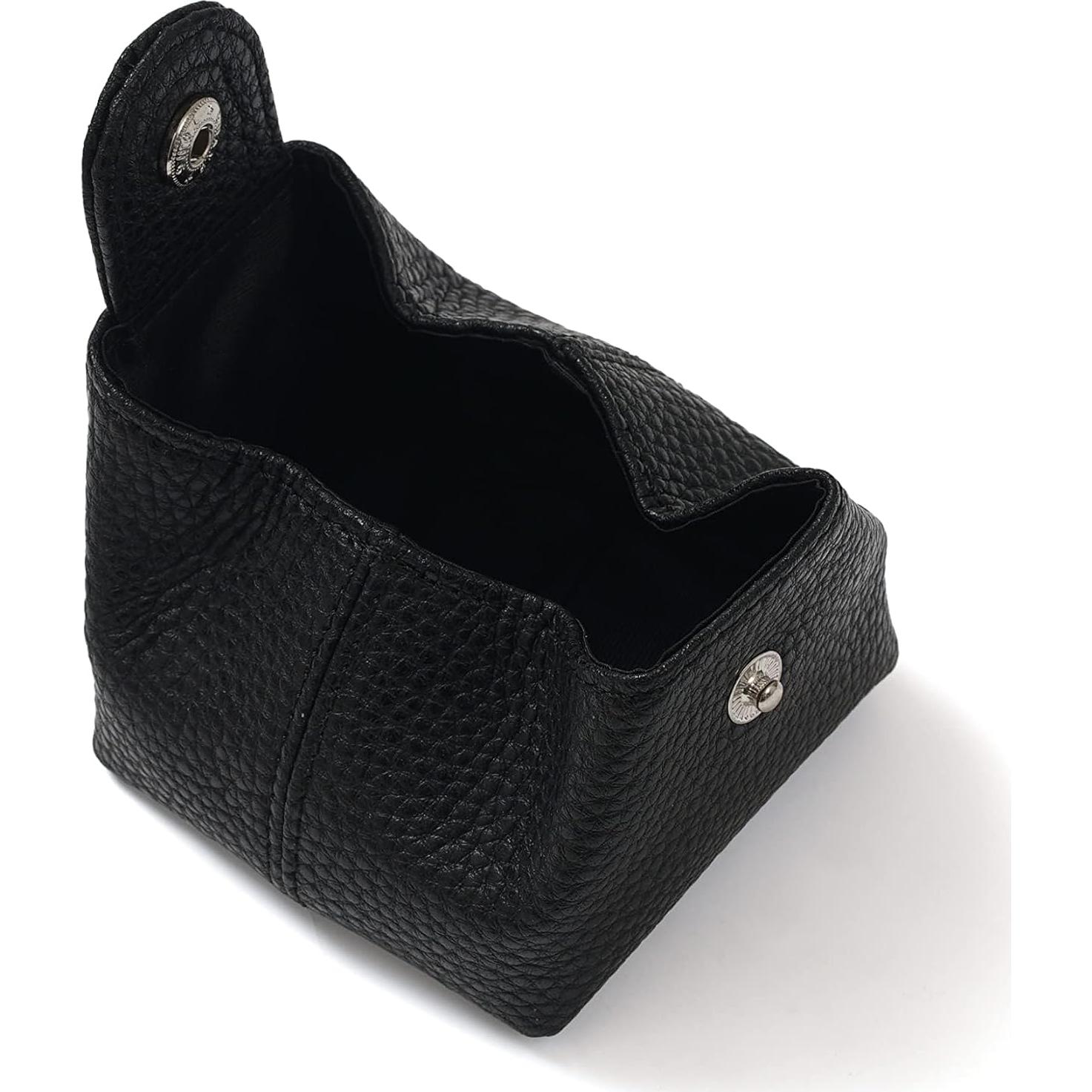 Monedero de Cuero Genuino Cockatoo Grande Negro