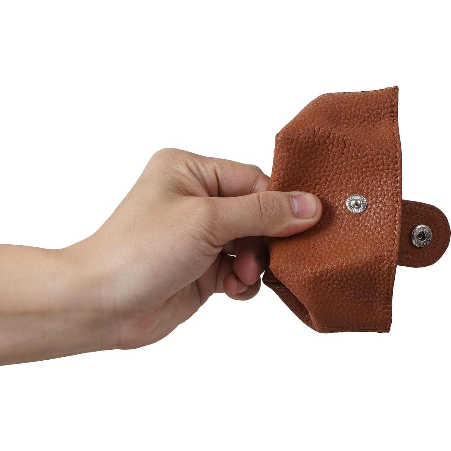 Monedero de Cuero Genuino Cockatoo Grande Negro