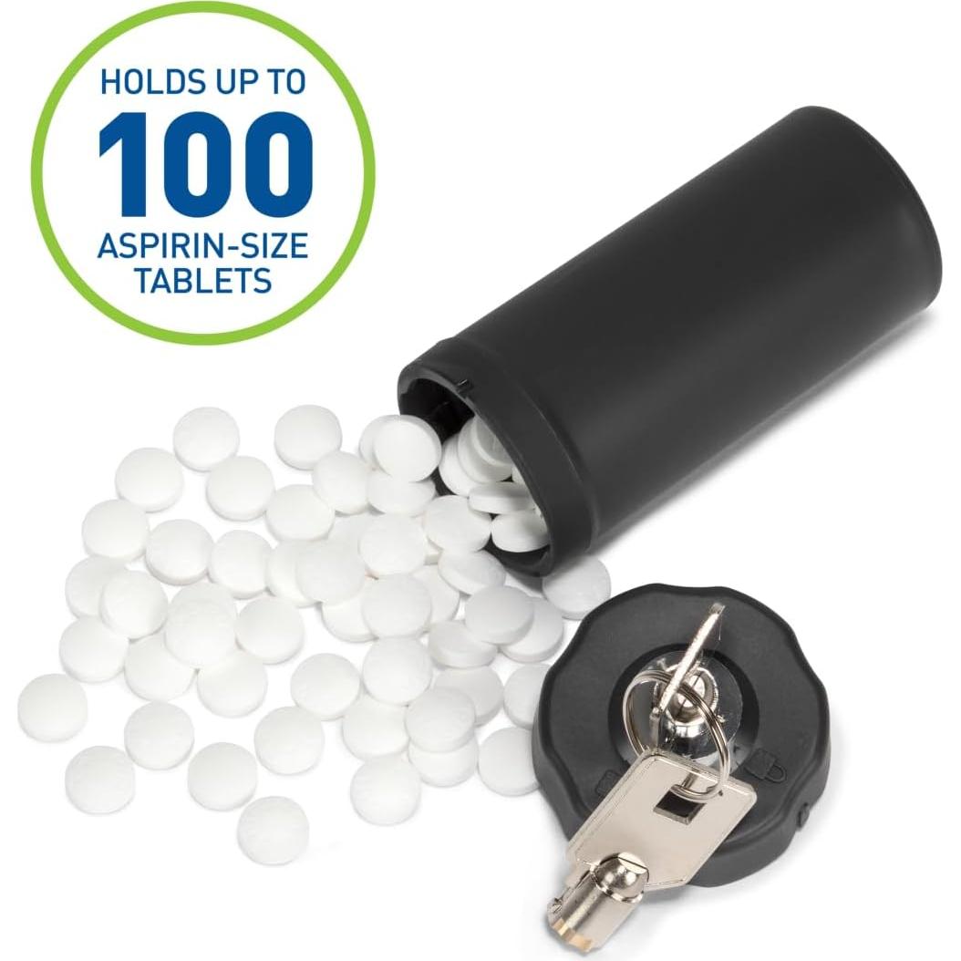 Contenedor de Pastillas Ezy Dose Negro con Cerradura - Tamaño Pequeño