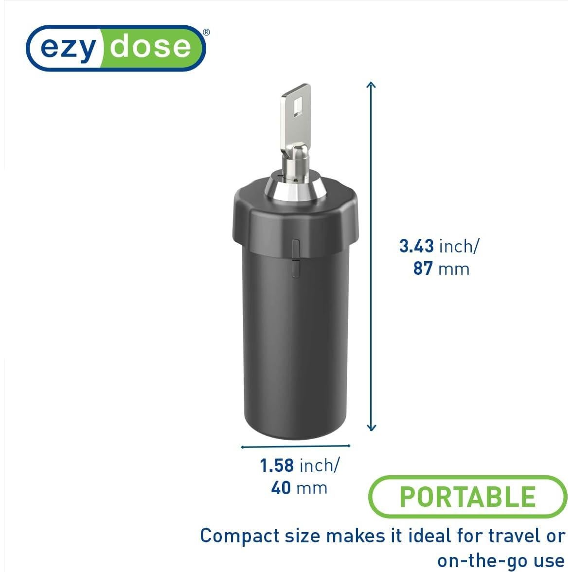 Contenedor de Pastillas Ezy Dose Negro con Cerradura - Tamaño Pequeño