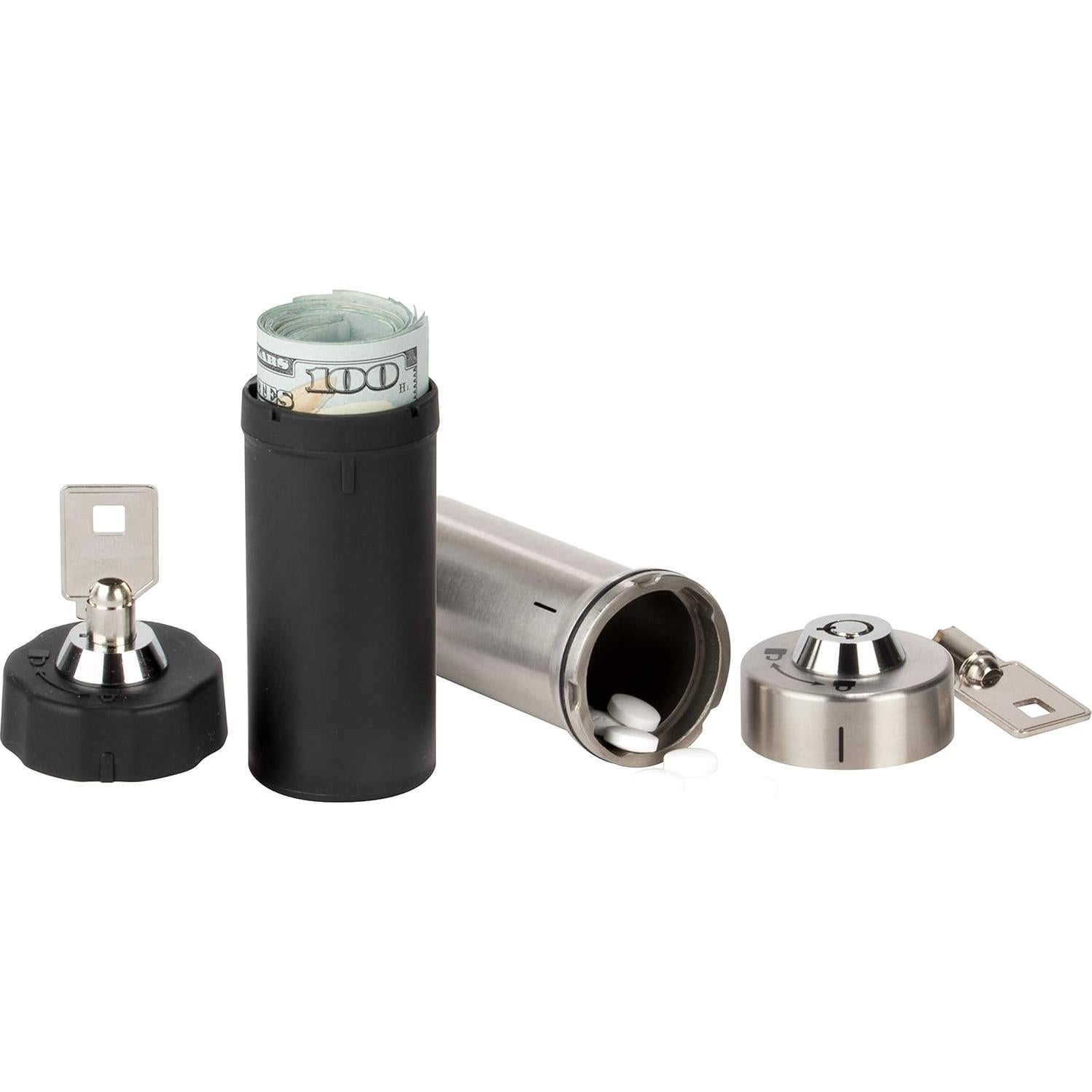 Contenedor de Pastillas Ezy Dose Negro con Cerradura - Tamaño Pequeño