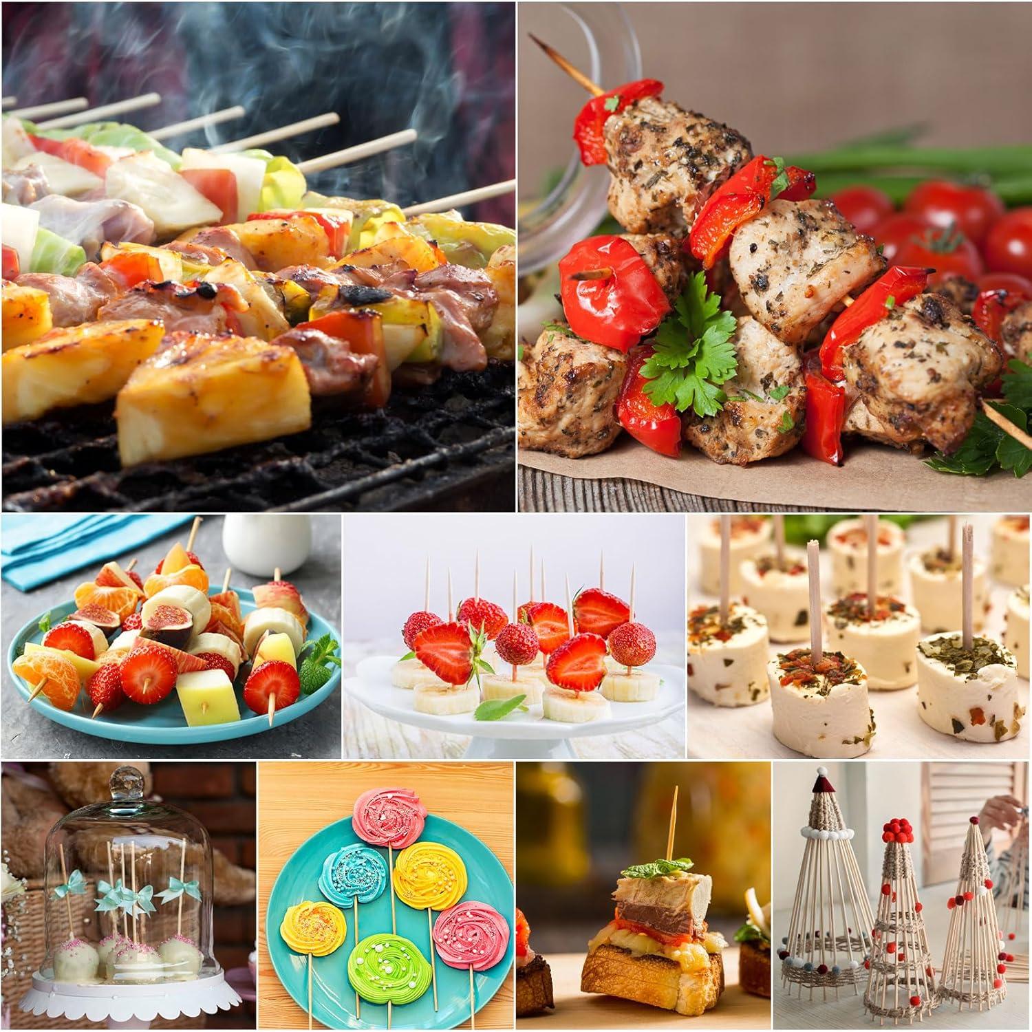 200 Pinchos de Bambú Natural 10 Pulgadas para BBQ Boesma