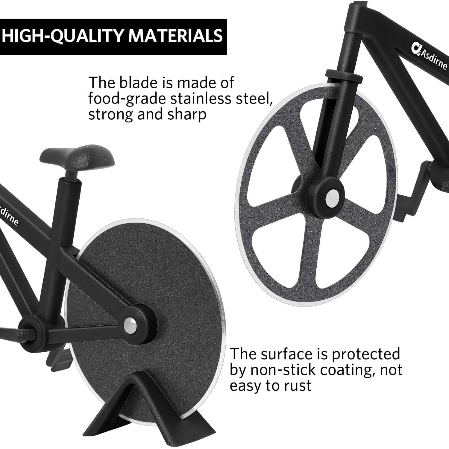 Cortador de Pizza Asdirne en Forma de Bicicleta 19 cm Negro